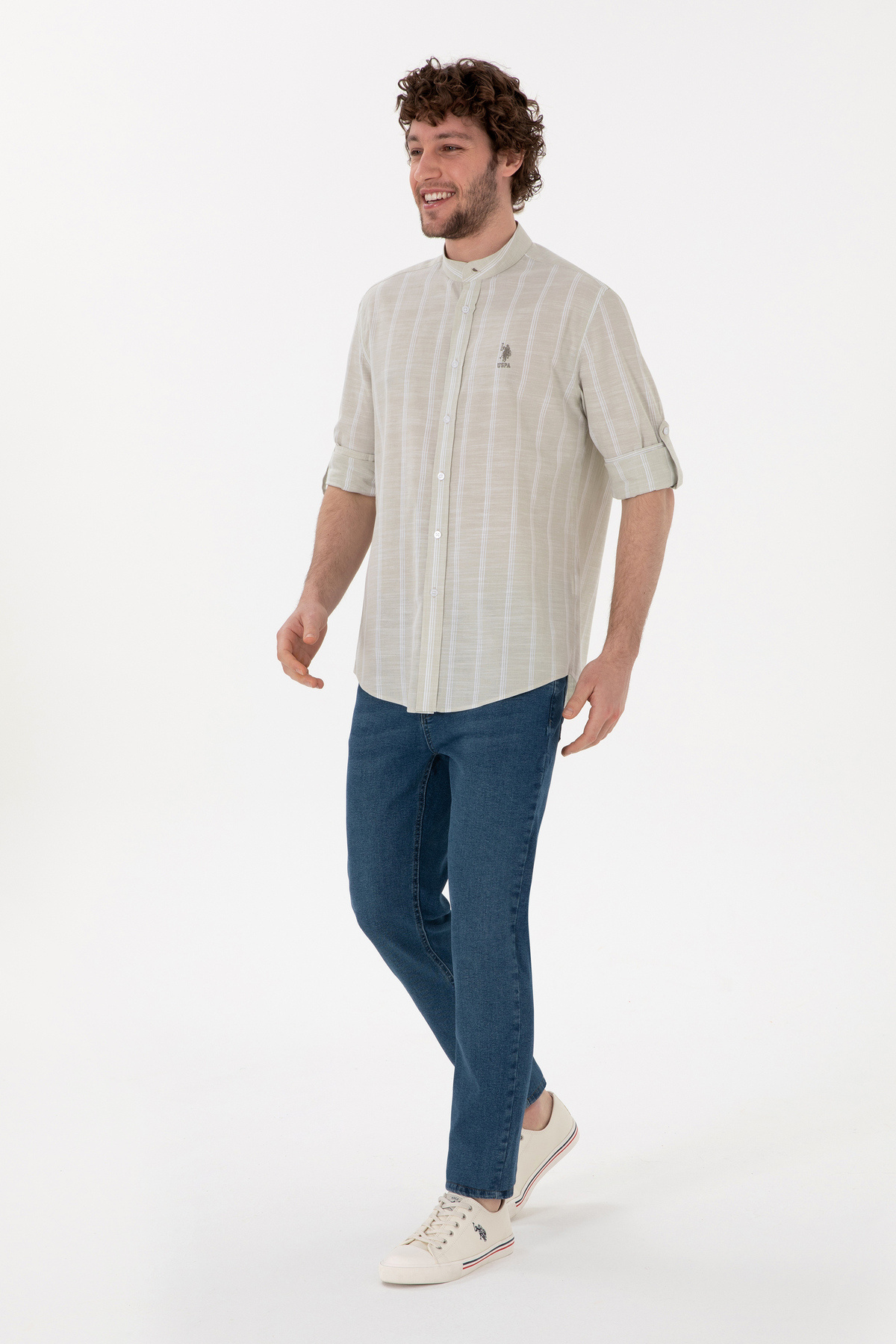 U.S. Polo Assn.-Men's Judge Collar Light Khaki Shirt 50306392-Vr183 4