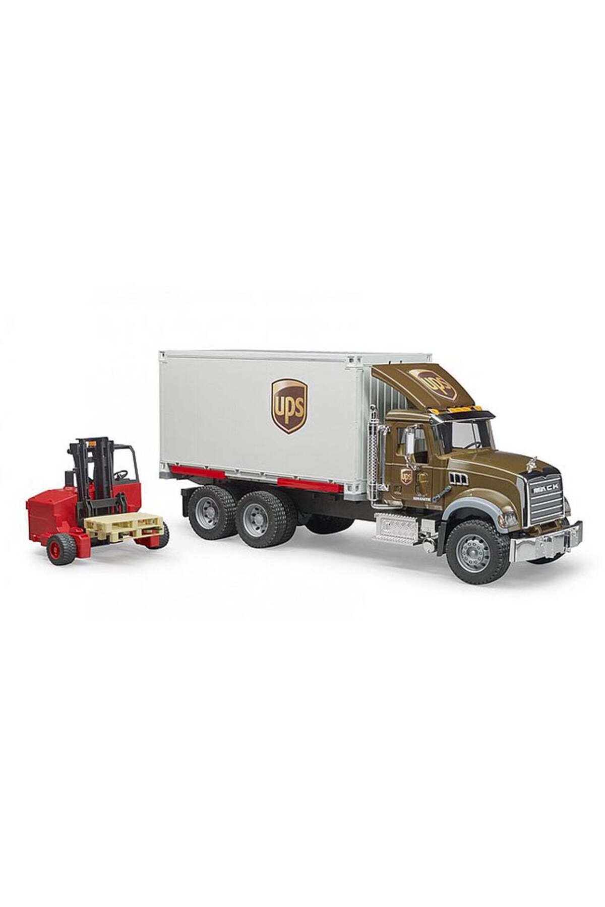 Bruder-Camion Bruder - UPS Mack Granite si stivuitor 1