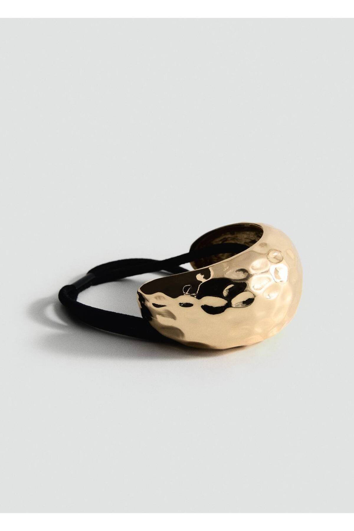 Metal dokulu saç lastiği