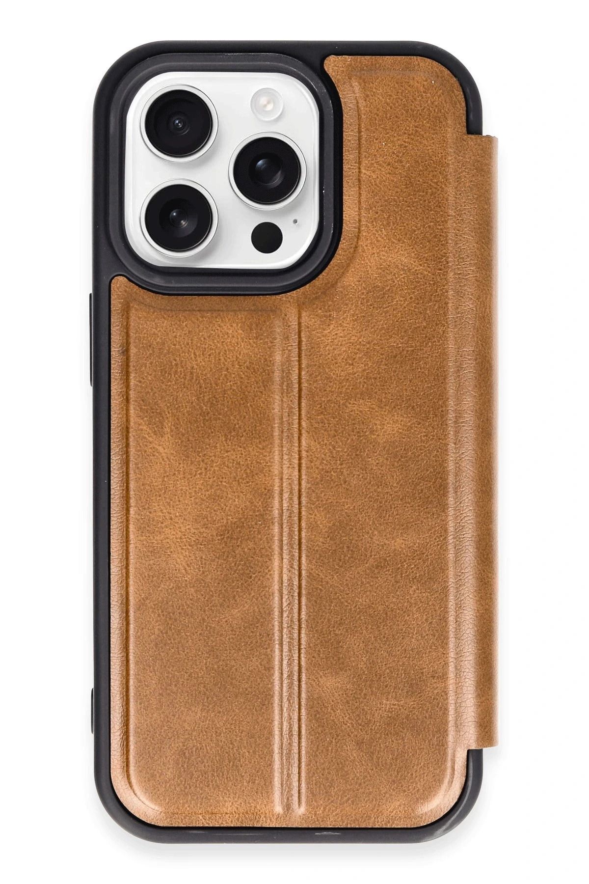 NewFace iPhone 14 Pro Max Kılıf Flip Cover - Taba NRMSA