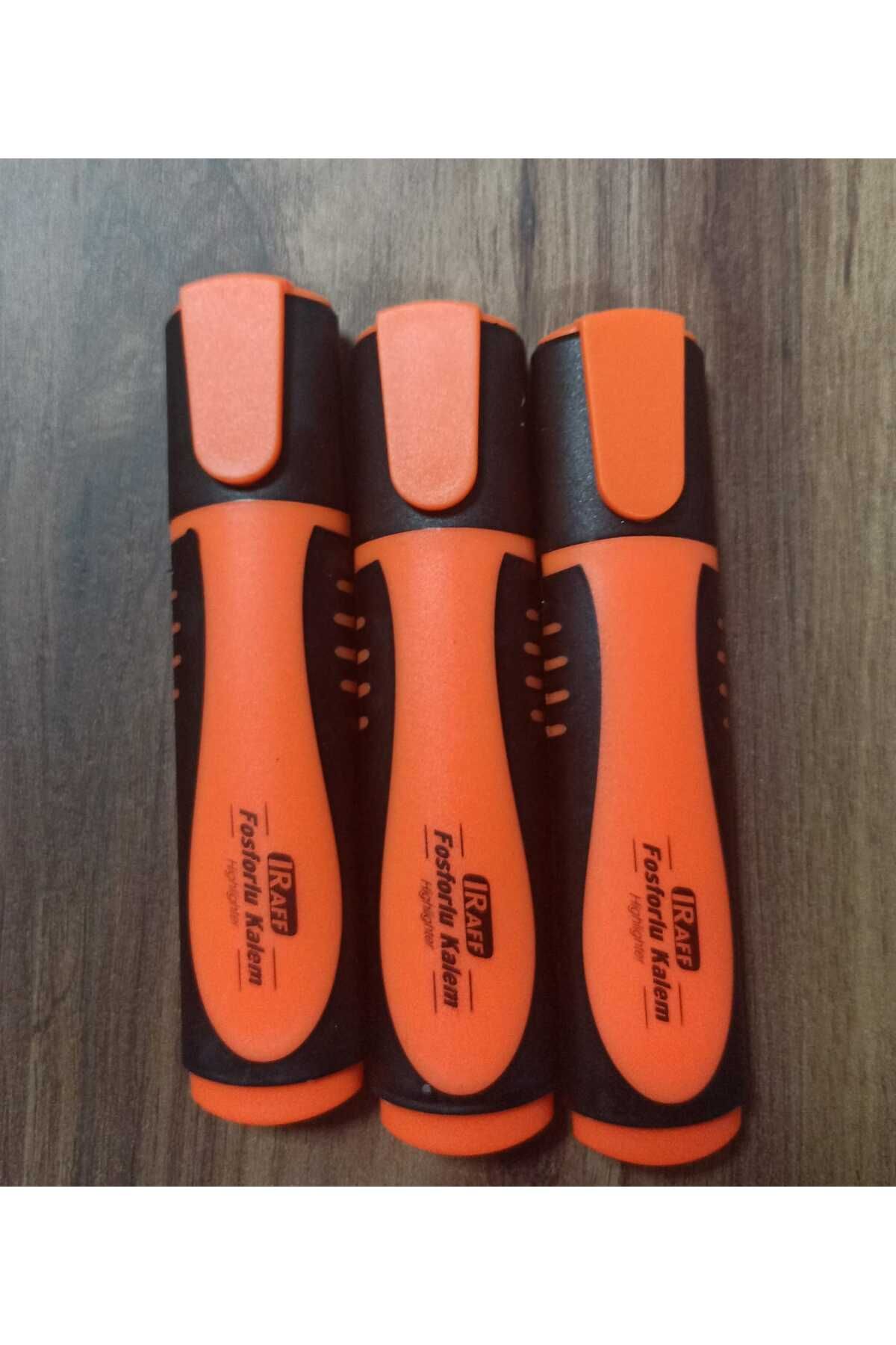 Bilen Kırtasiye RAFF FOSFORLU KALEM TURUNCU 3'LÜ