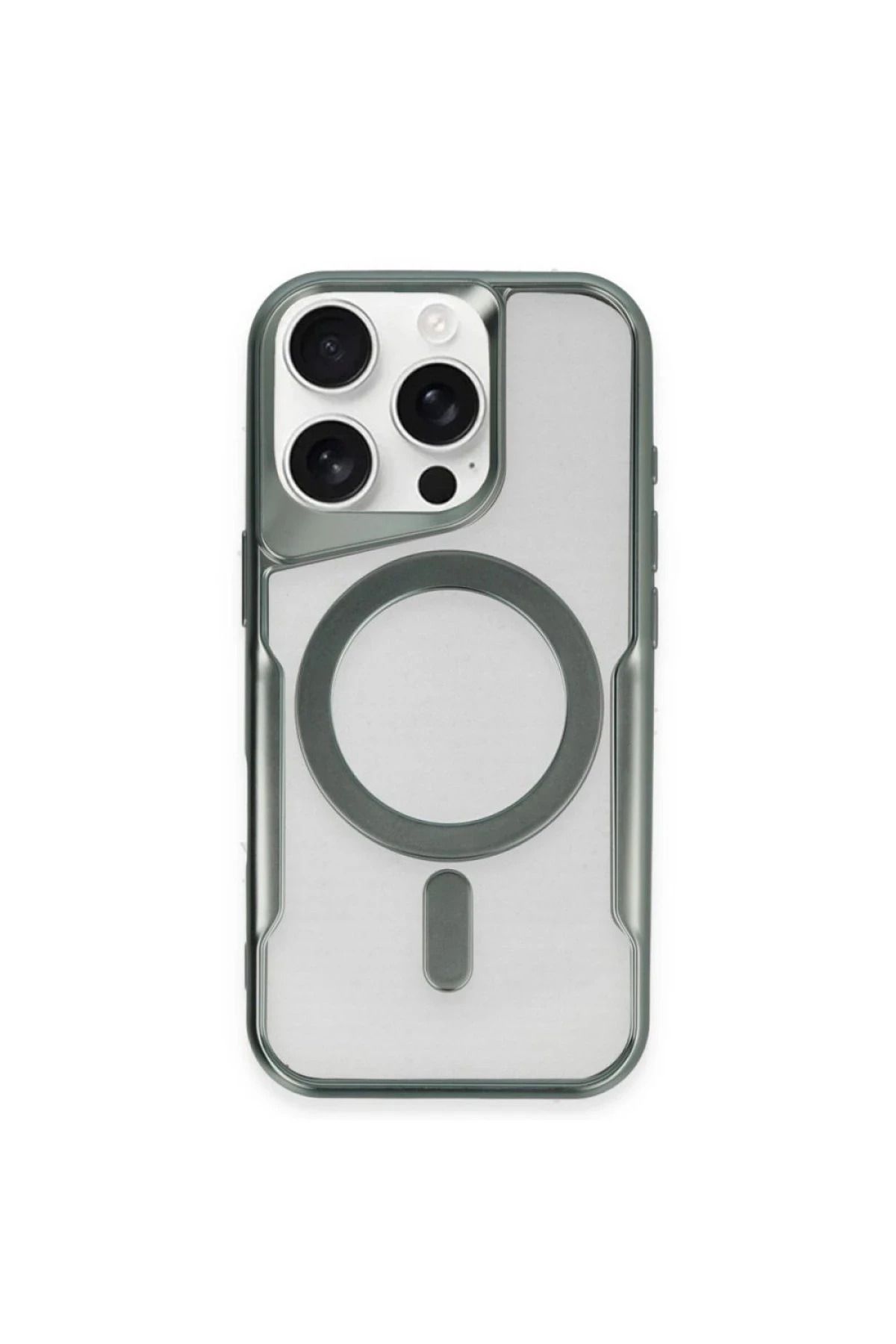 NewFace iPhone 12 Kılıf Boyi Magsafe Silikon Kapak - Yeşil BSTMY