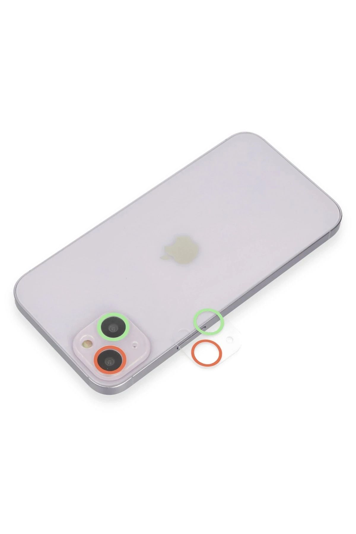 NewFace iPhone 13 Mini Renkli Kamera Lens Koruma Cam - Yeşil-Pembe FERRG