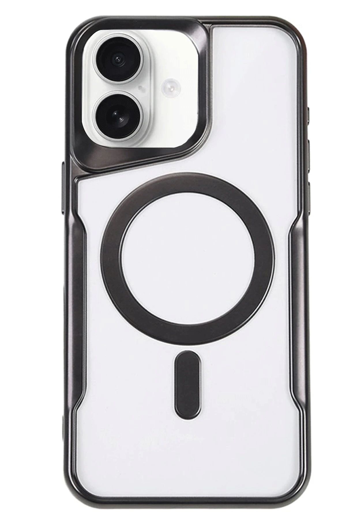 NewFace iPhone 16 Kılıf Boyi Magsafe Silikon Kapak - Siyah BSTMY