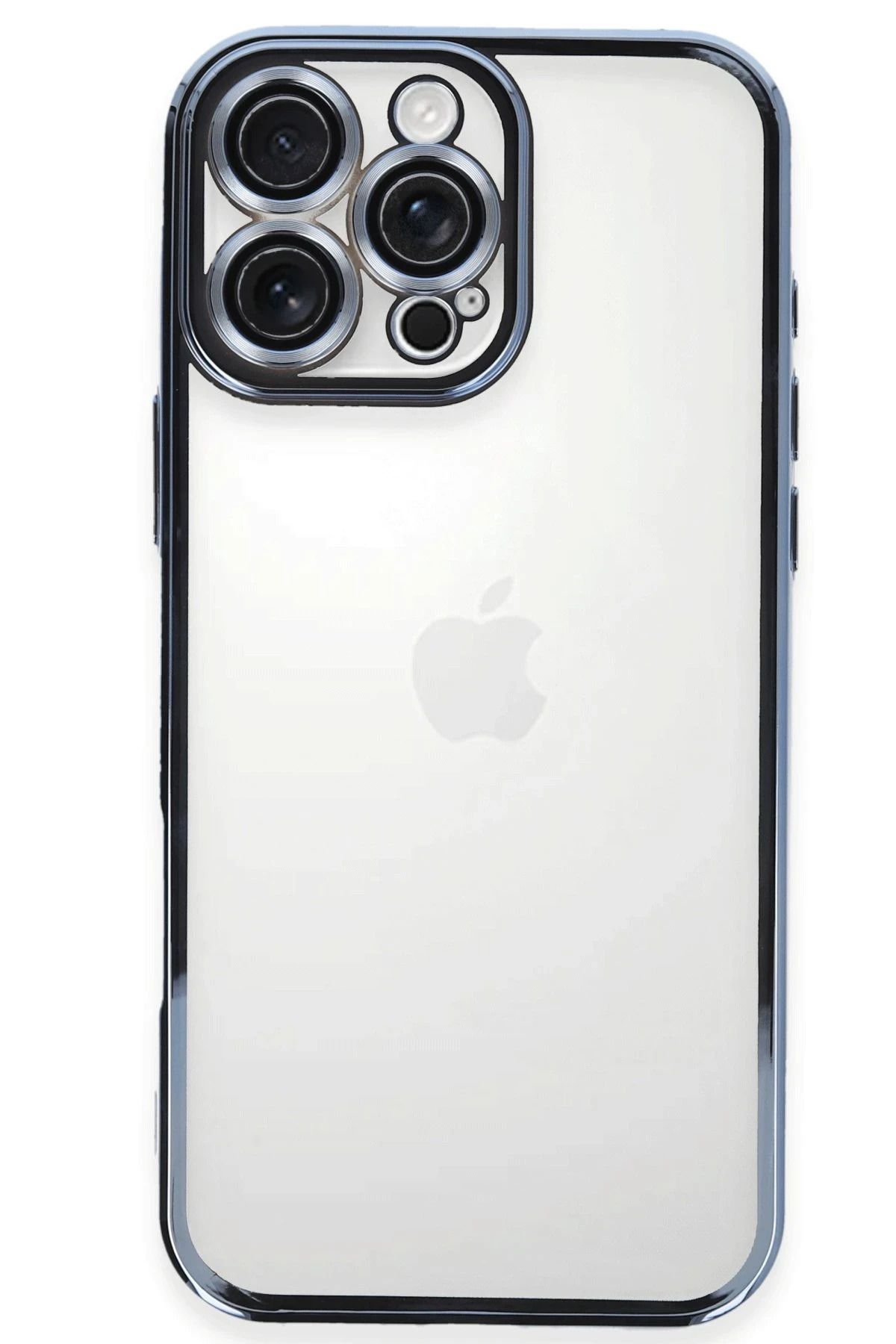 NewFace iPhone 16 Pro Kılıf Lensli Silikon - Açık Mavi LZWDR