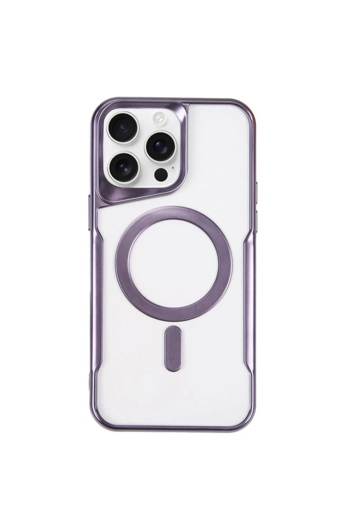 NewFace iPhone 14 Pro Kılıf Boyi Magsafe Silikon Kapak - Derin Mor BSTMY
