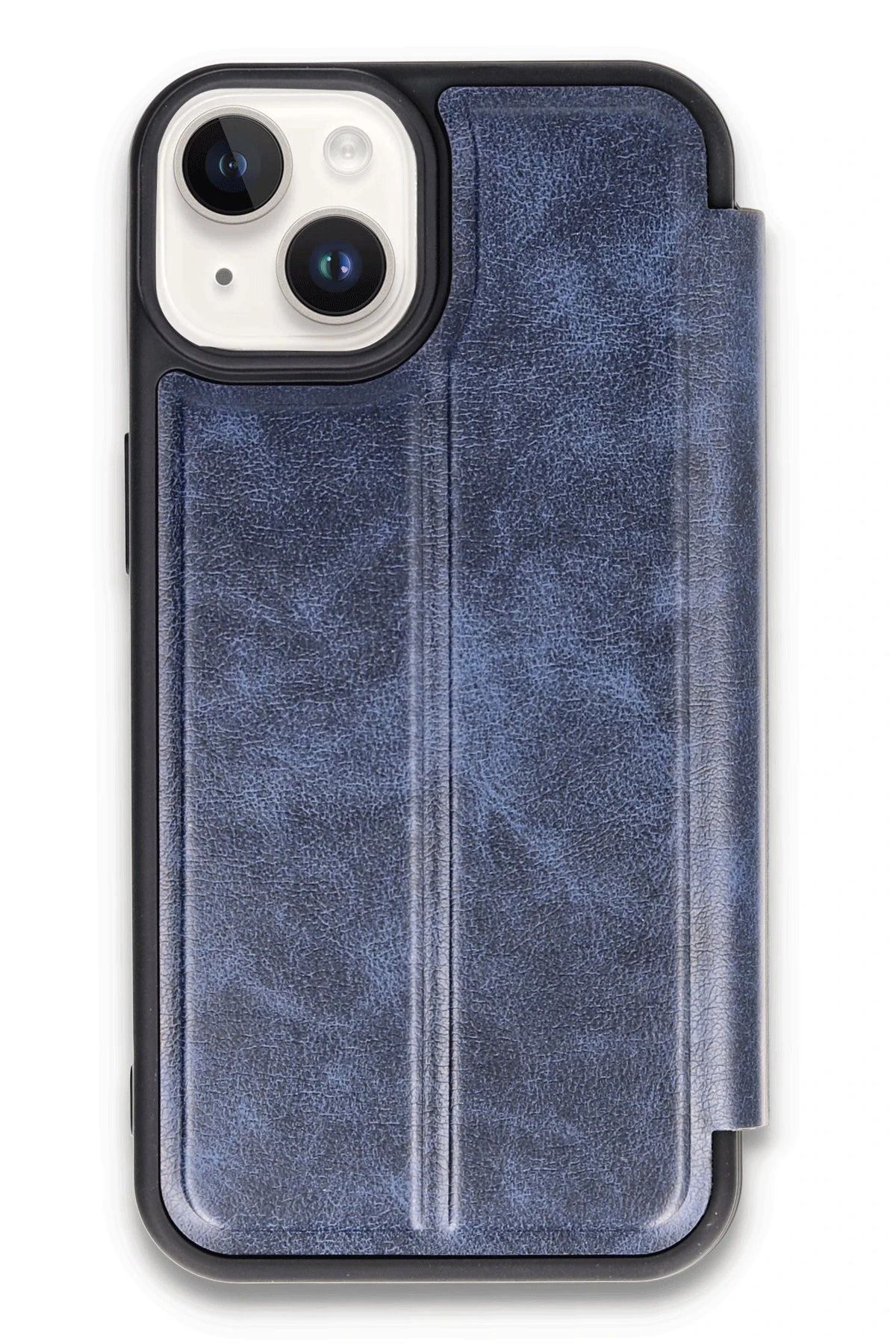 NewFace iPhone 14 Kılıf Flip Cover - Lacivert INSLM