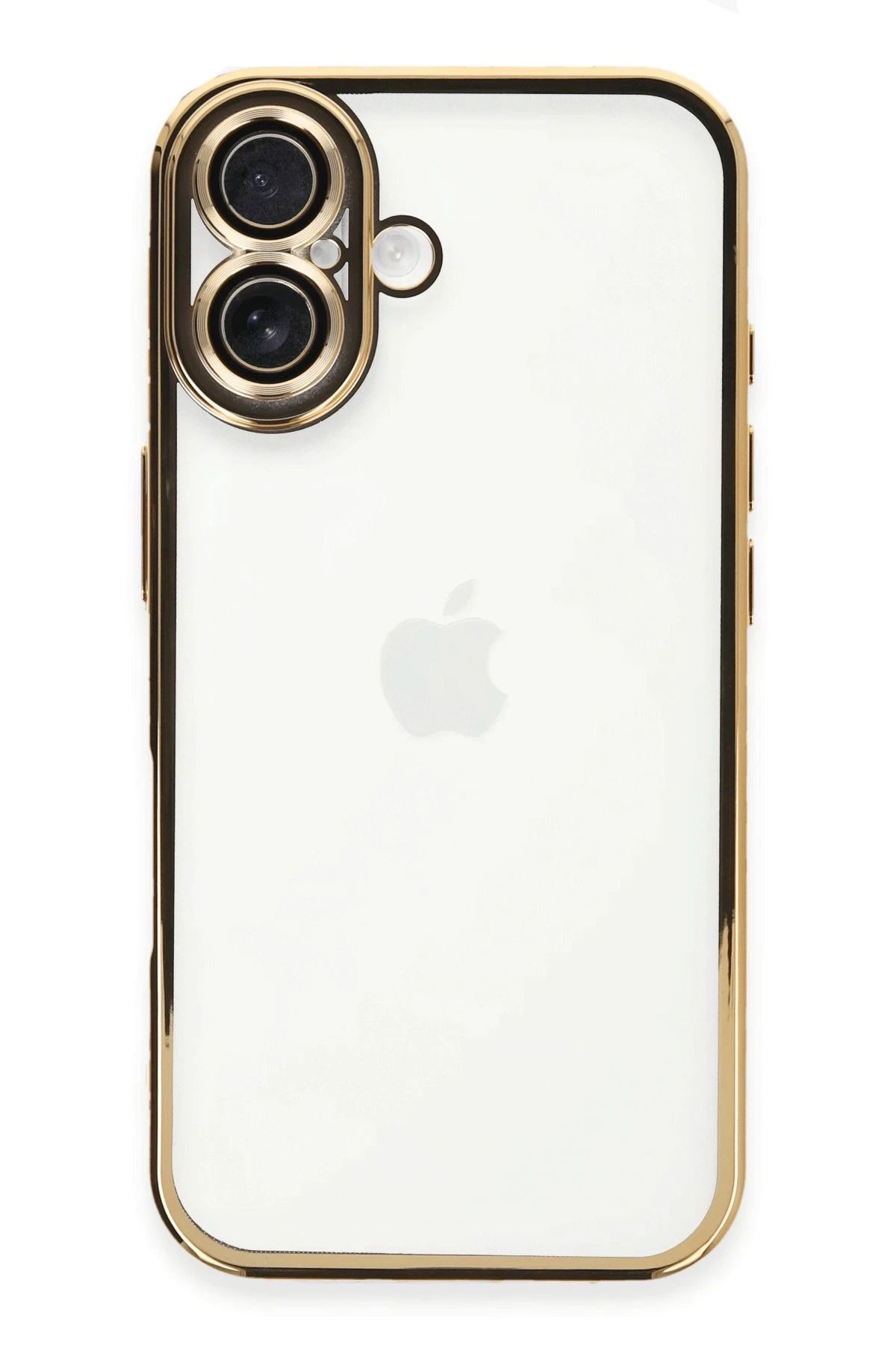 NewFace iPhone 16 Plus Kılıf Lensli Silikon - Gold YNSMR