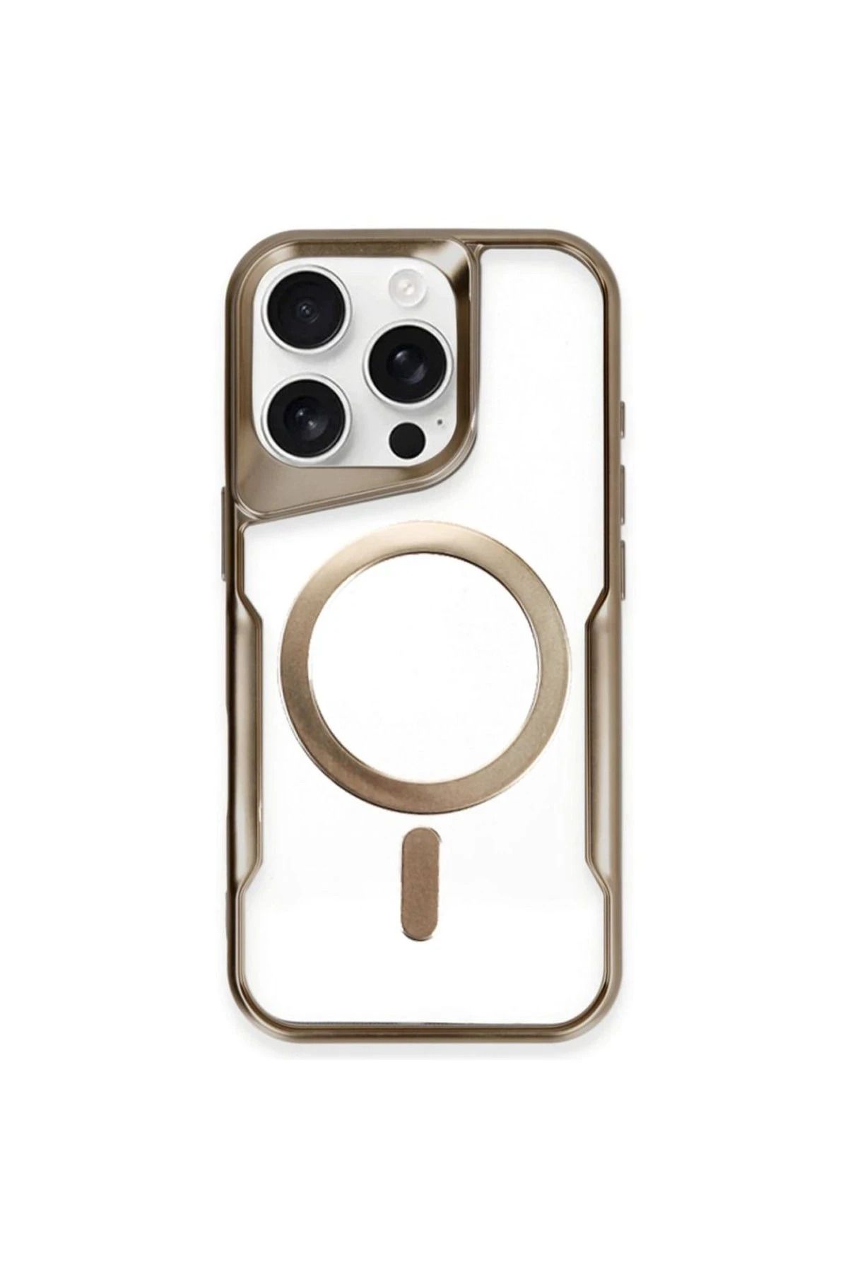 NewFace iPhone 14 Pro Max Kılıf Boyi Magsafe Silikon Kapak - Kahverengi BSTMY
