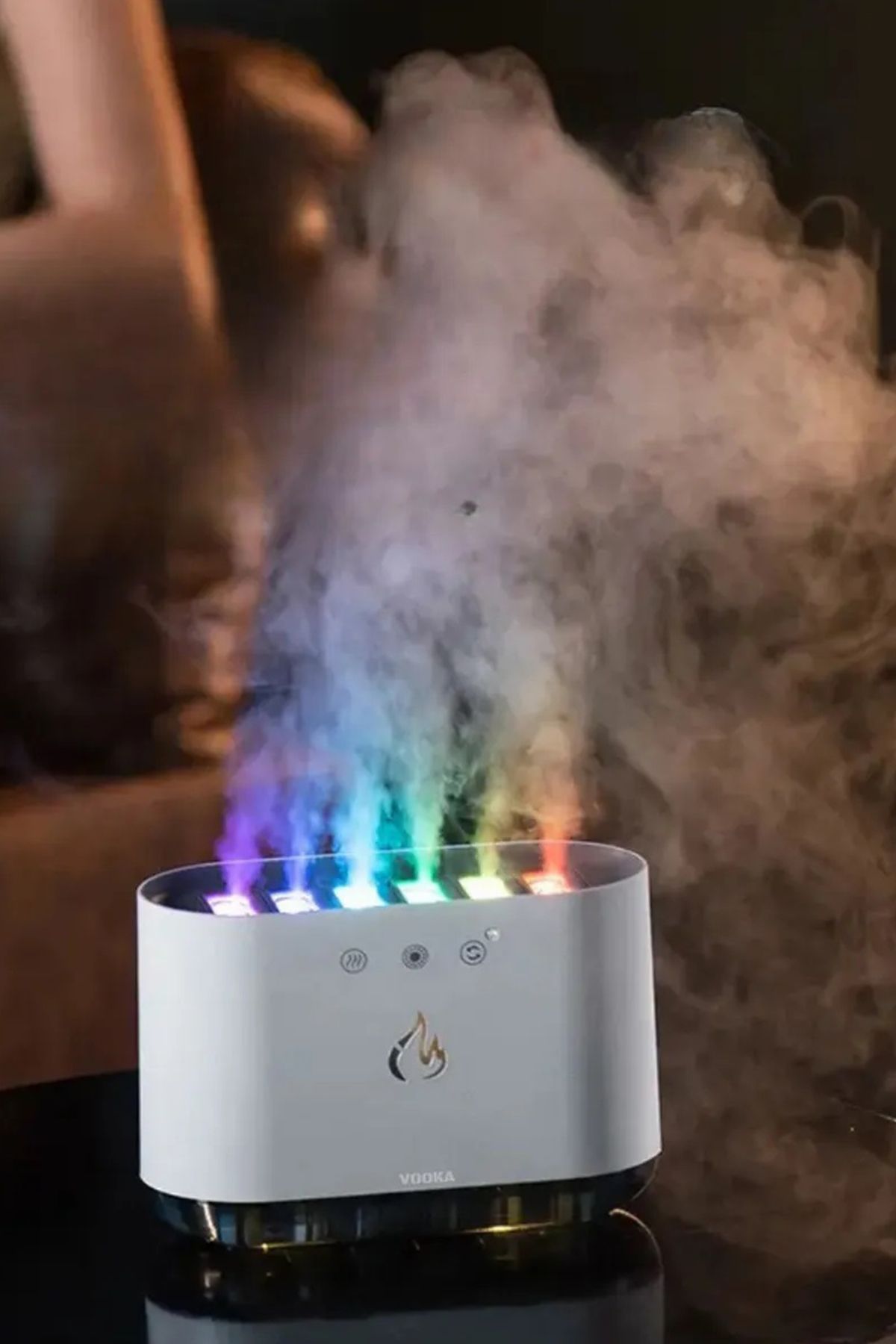 CİYU TİCARET Hava nemlendirici 900 ml. buhar makinesi sese duyarlı led ışıklı 6 buhar modlu gece lambalı