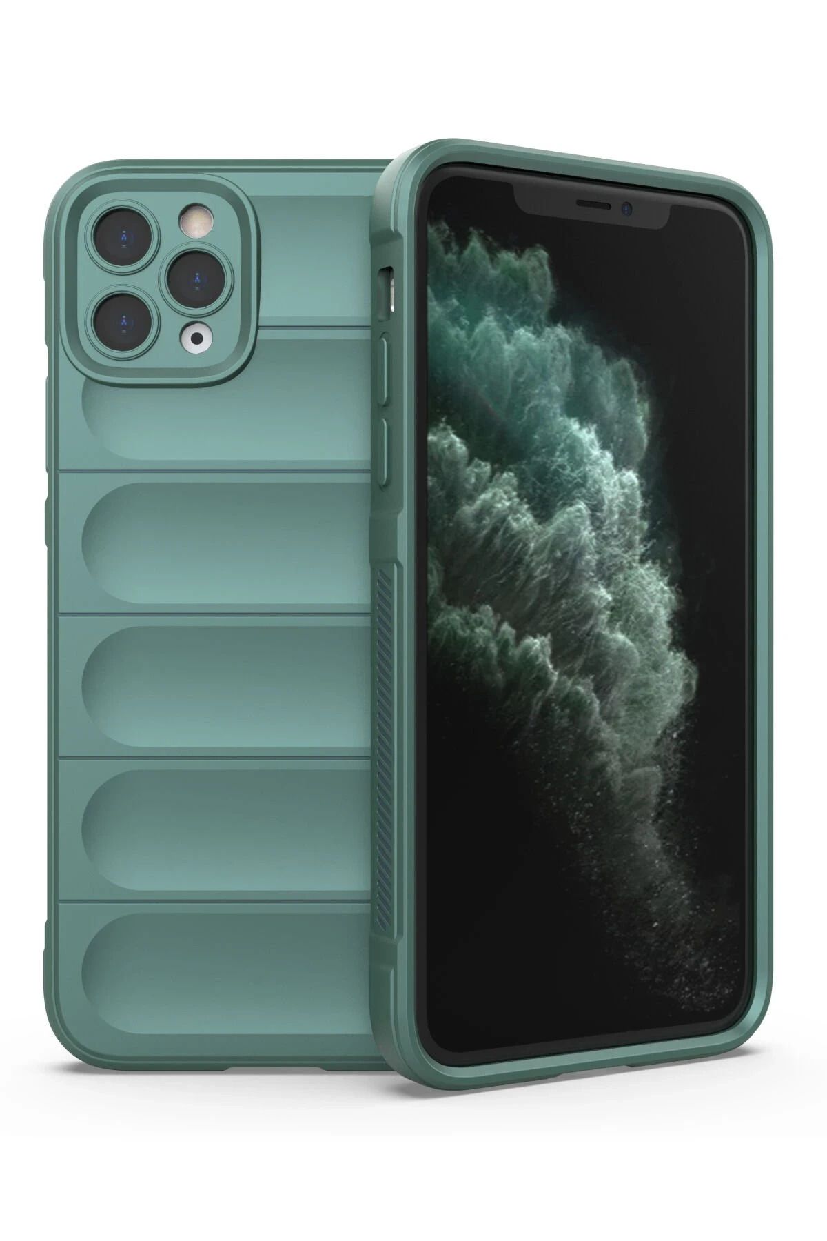 NewFace iPhone 11 Pro Kılıf Optimum Silikon - Koyu Yeşil NRMSA