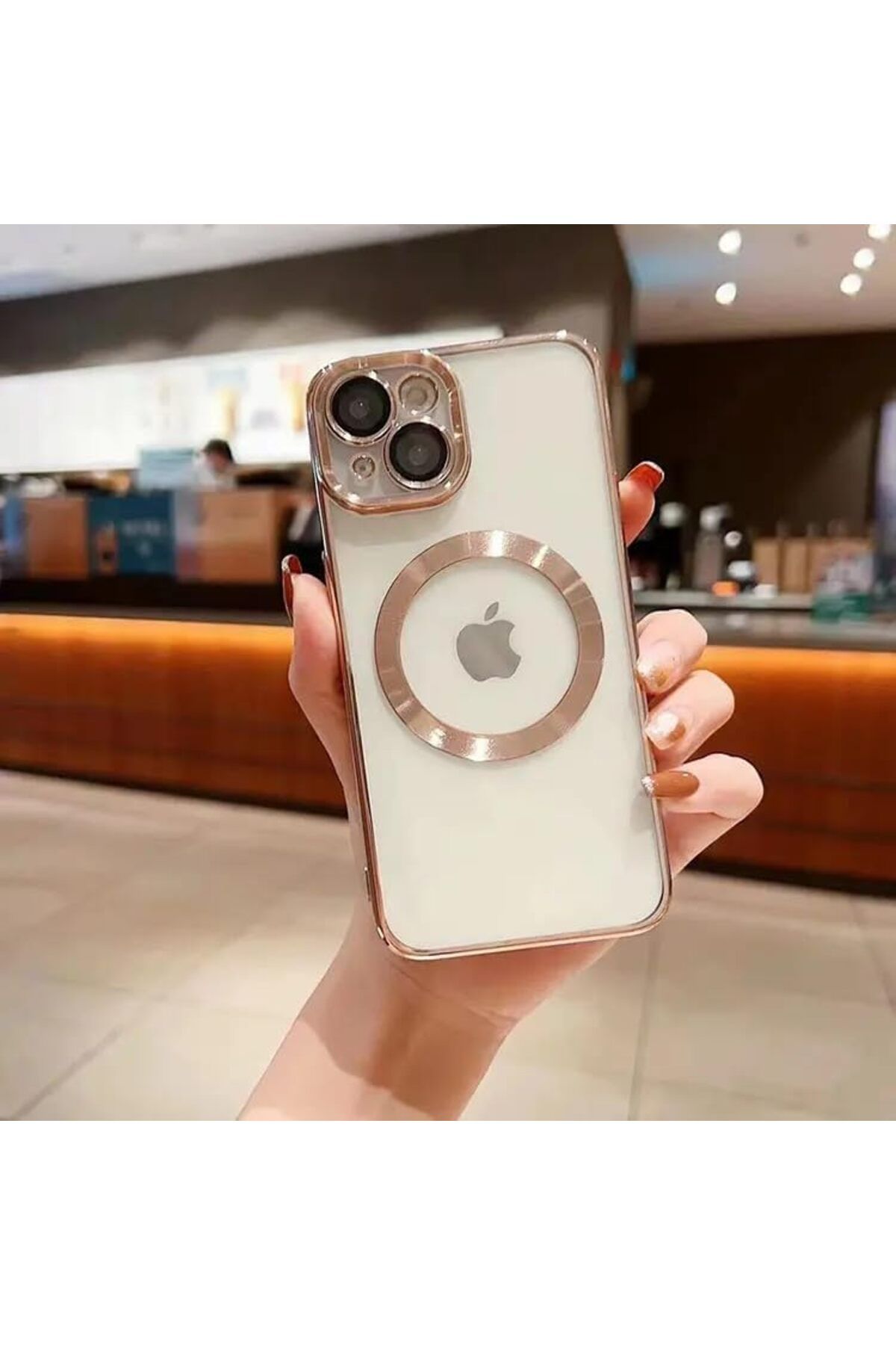 STOREMAX Rom GİYİM & AKSESUAR iphone 15 Plus (6.7) inç uyumlu Laser Silikon Arkası Şeffaf Kamera Kor