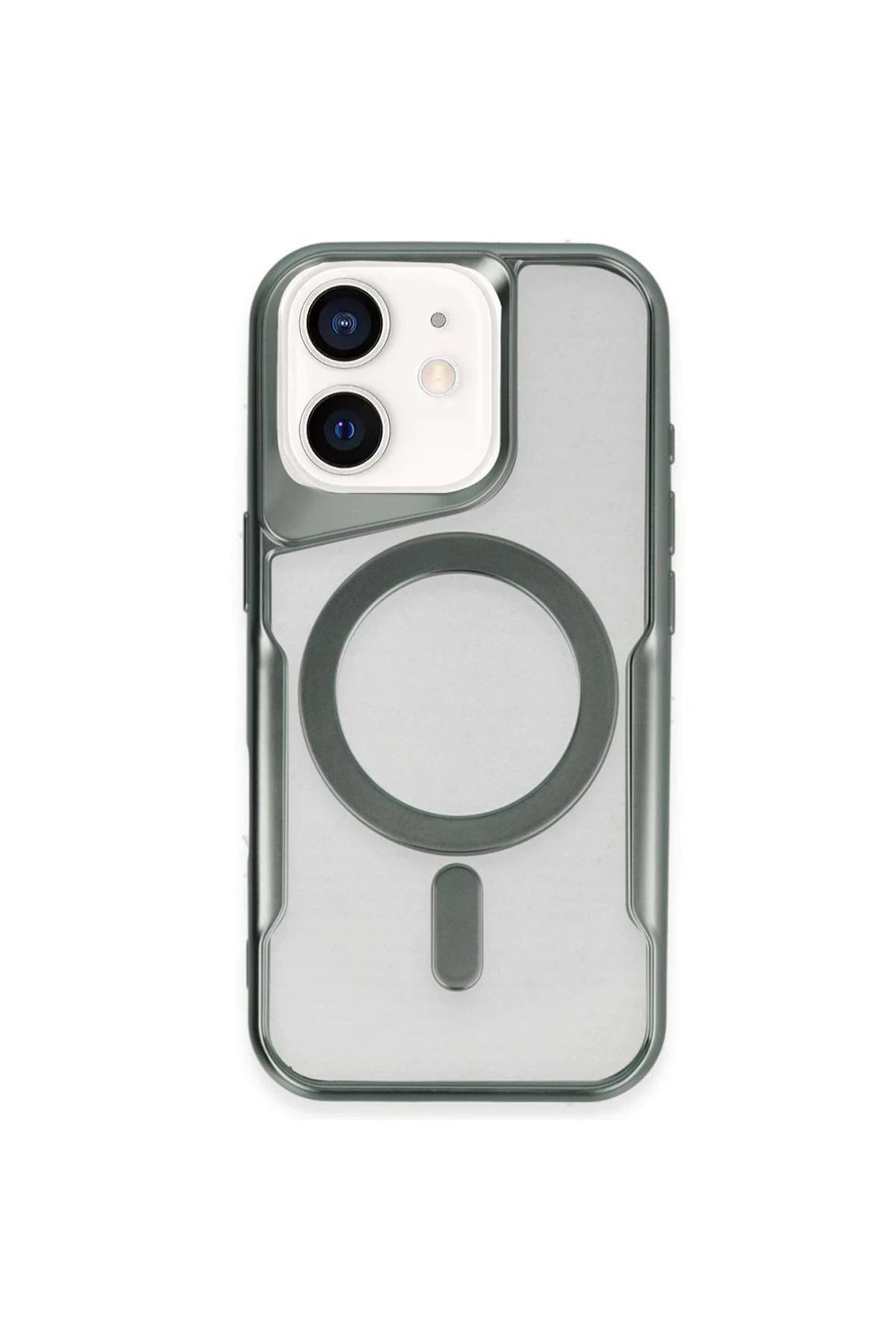 NewFace iPhone 11 Kılıf Boyi Magsafe Silikon Kapak - Yeşil INSLM