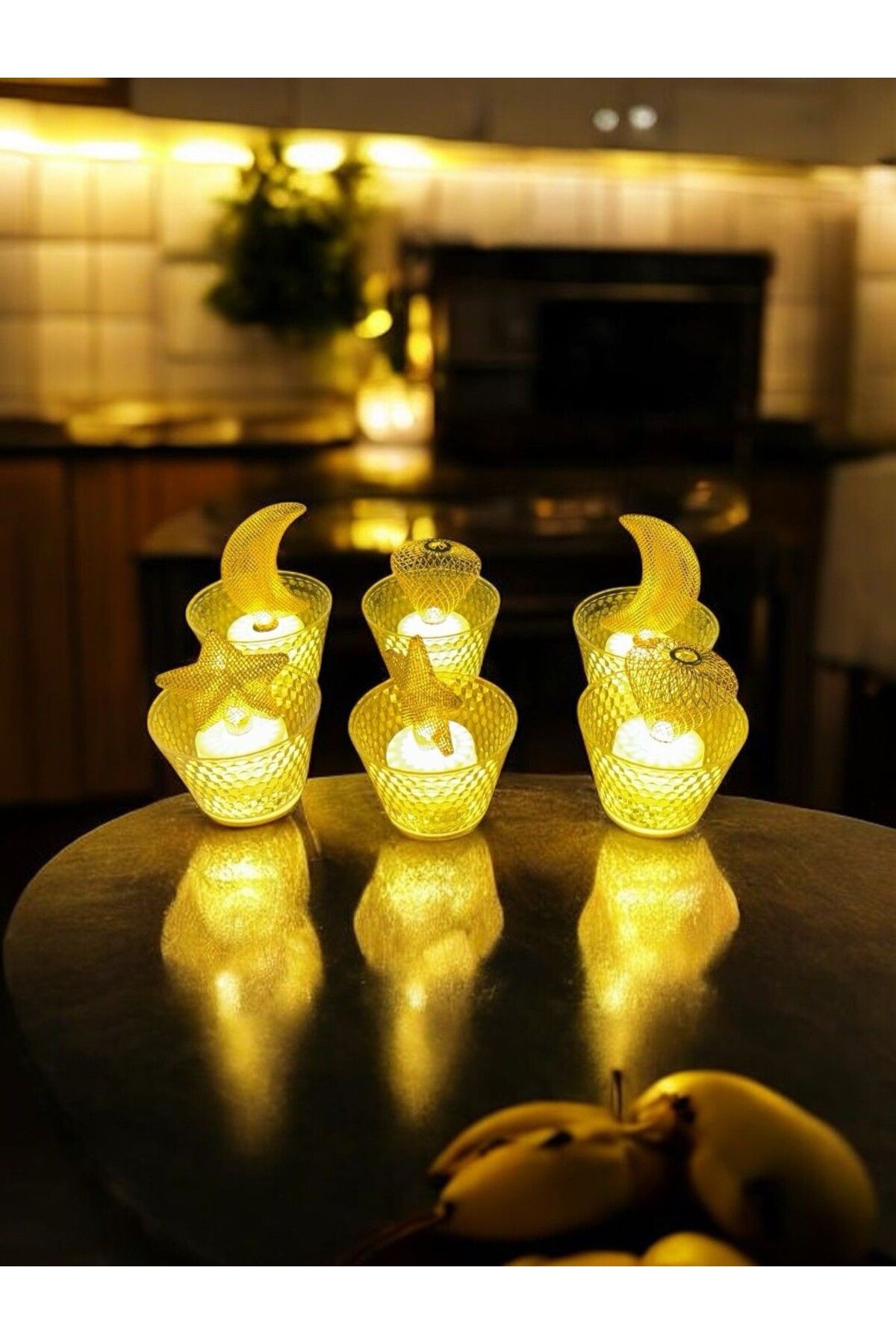 Trendylife Dekoratif led mum - 3 model 6 lı led ışık mumluk aksesuar