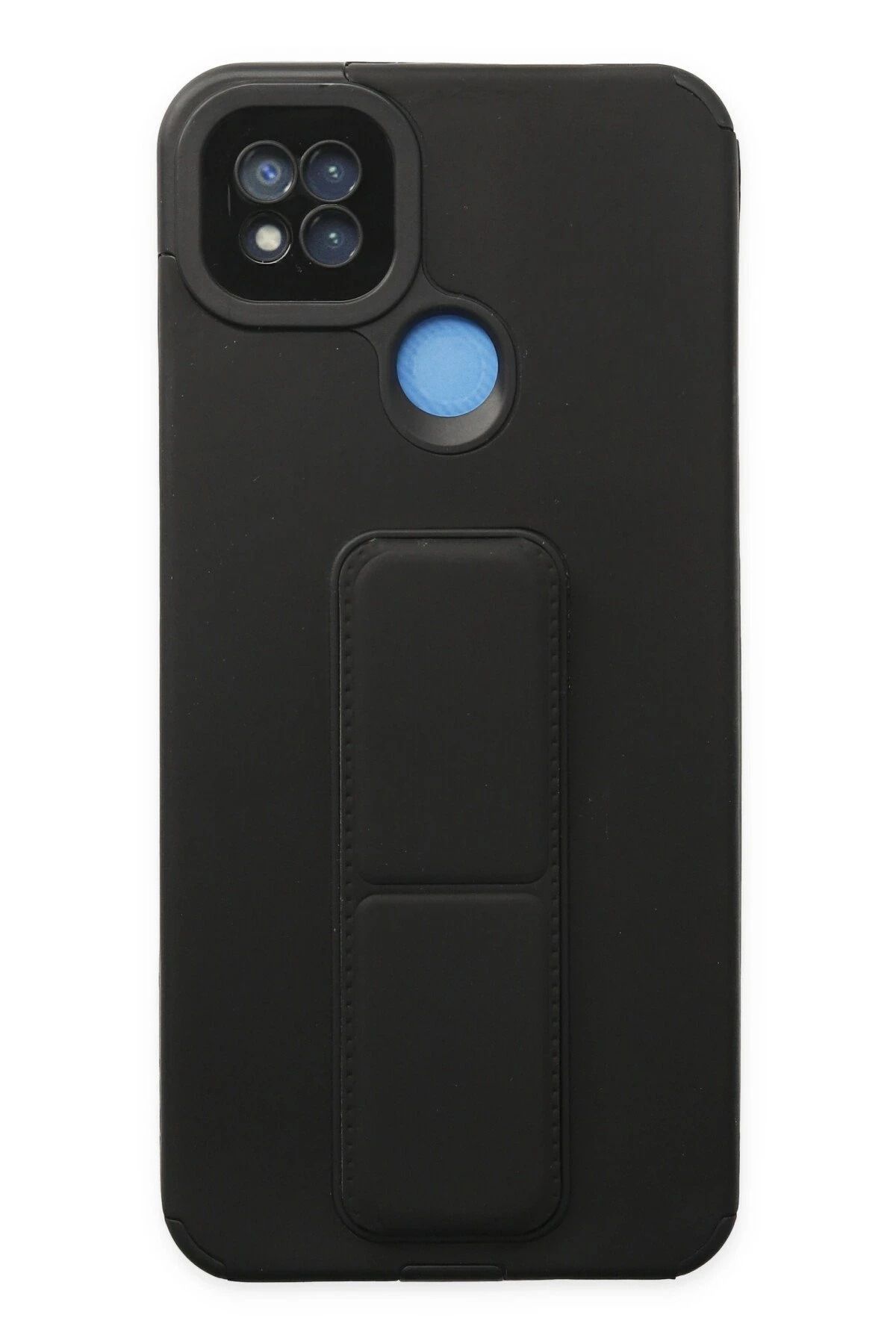 NewFace Xiaomi Redmi 9C Kılıf Mega Standlı Silikon - Siyah FERRG