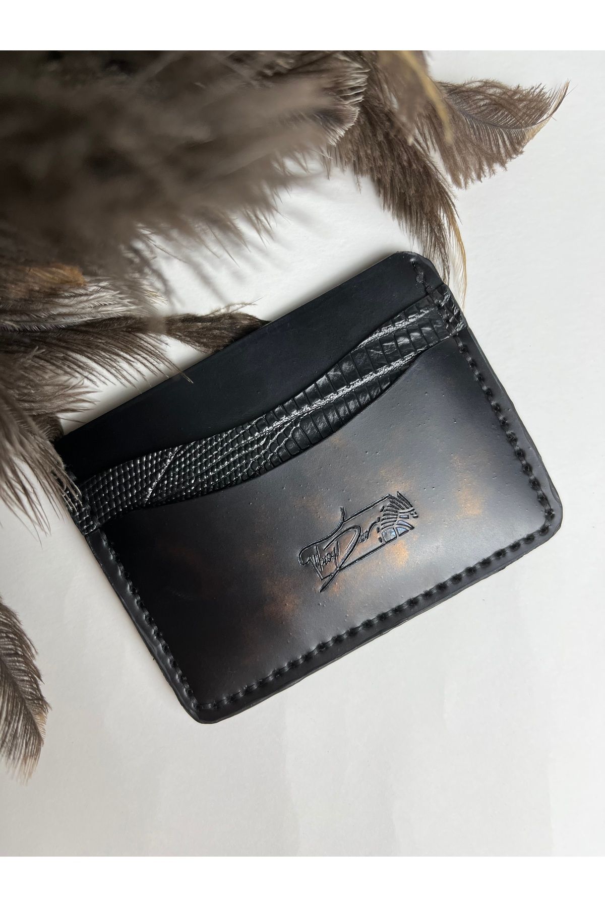 TROYDER Hakiki Deri Unisex Kartlık Siyah Renk