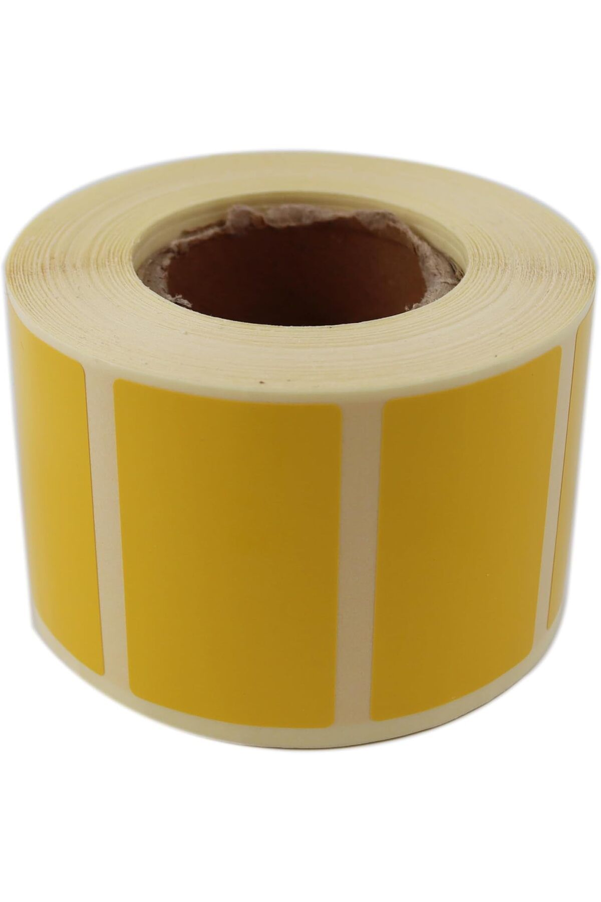 LUXE etiketler , hazır al hızlı al Kuşe Sarı Renk Baskılı Etiket 50mm x 30mm Ölçülerinde 1000
