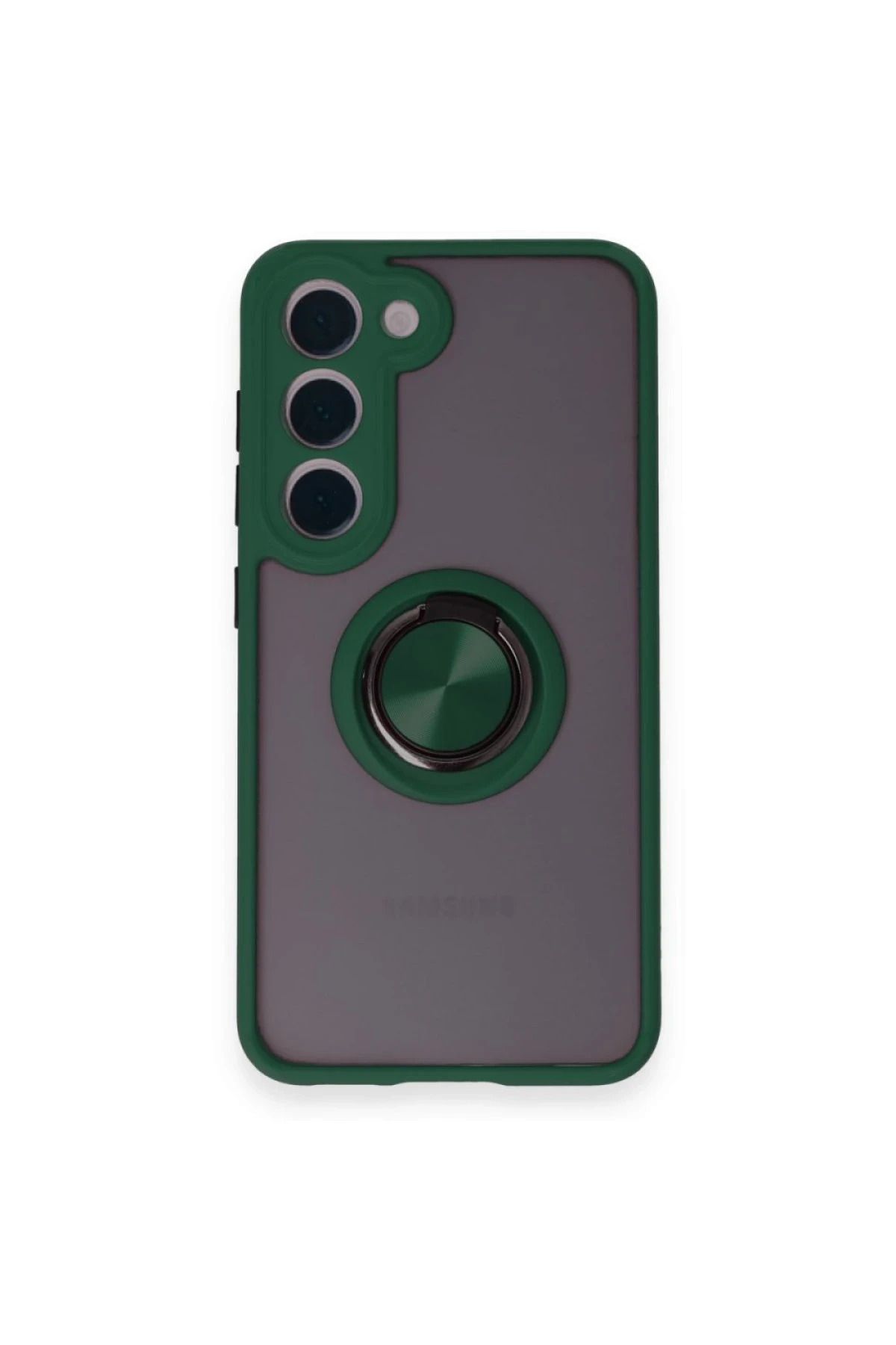 NewFace Samsung Galaxy M15 Kılıf Montreal Yüzüklü Silikon Kapak - Yeşil YNSMR