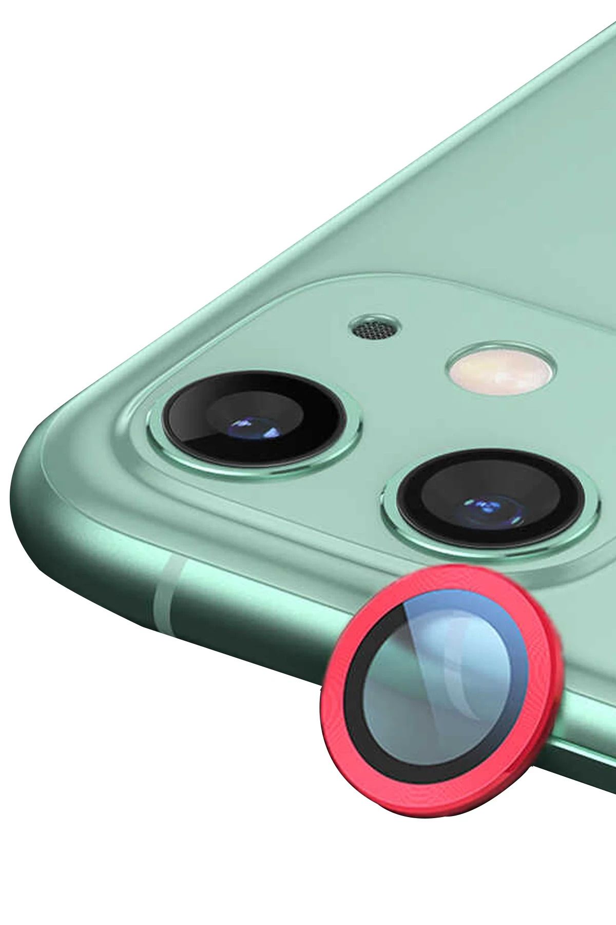 NewFace iPhone 12 Raze Metal Kamera Lens - Kırmızı DRSTR