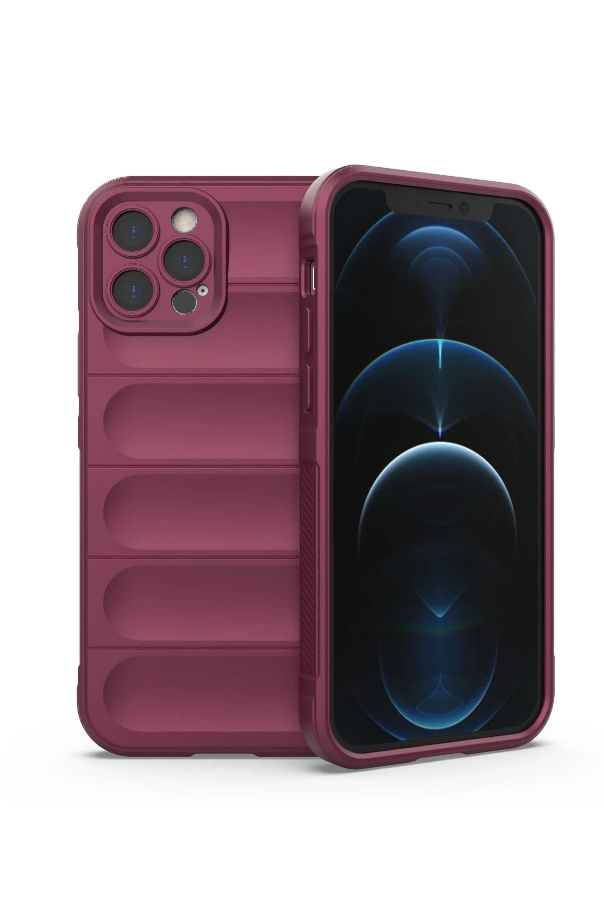 NewFace iPhone 12 Pro Kılıf Optimum Silikon  uyumlu  - Bordo HNZRN