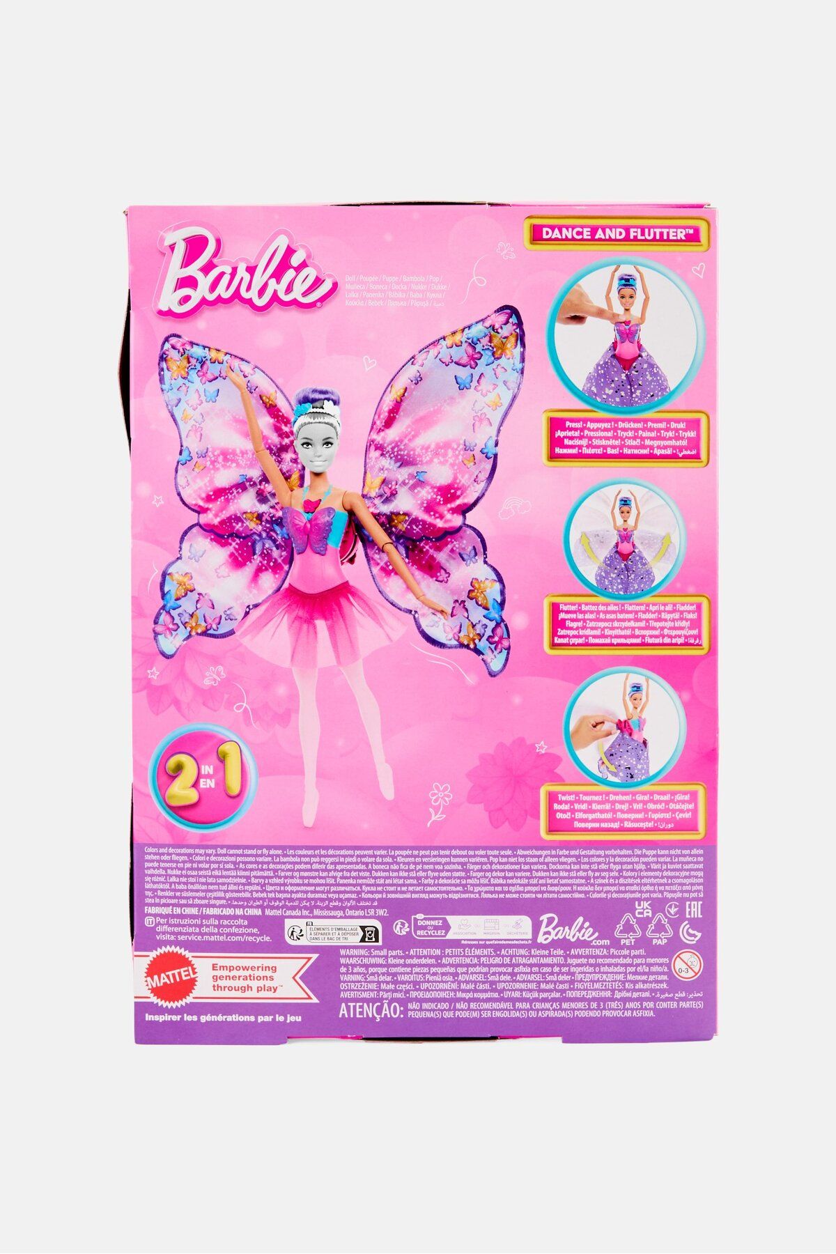 Barbie-Dance And Flutter 2-in-1 Transformation From Dancer To Butterfly Doll 4