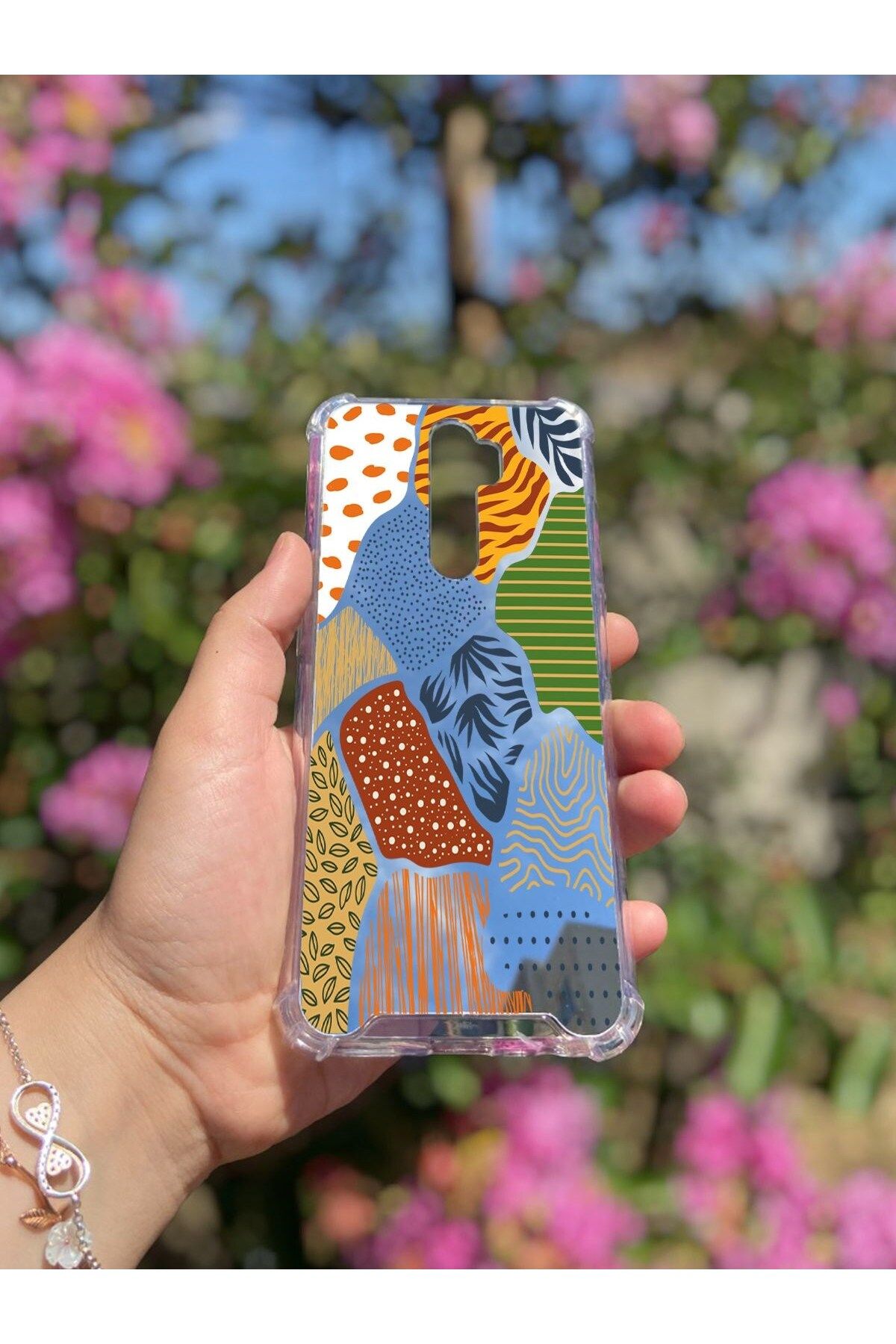 blueb Oppo A9 2020 Uyumlu Aynalı Leopar Desenli Darbe Kamera Korumalı Silikon Telefon Kılıfı