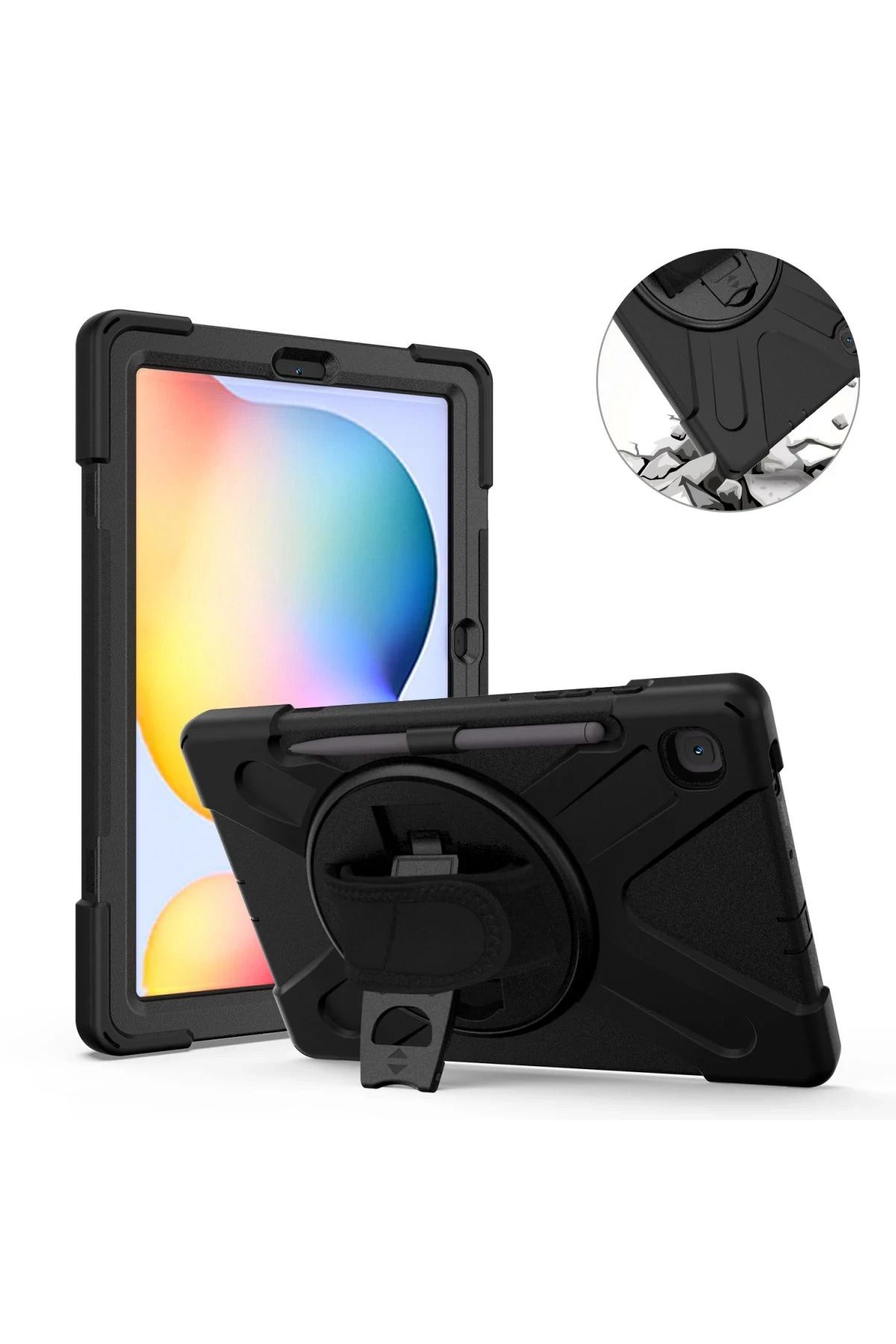 NewFace Samsung Galaxy P610 Tab S6 Lite 10.4 Kılıf Amazing Tablet Kapak - Siyah FERRG