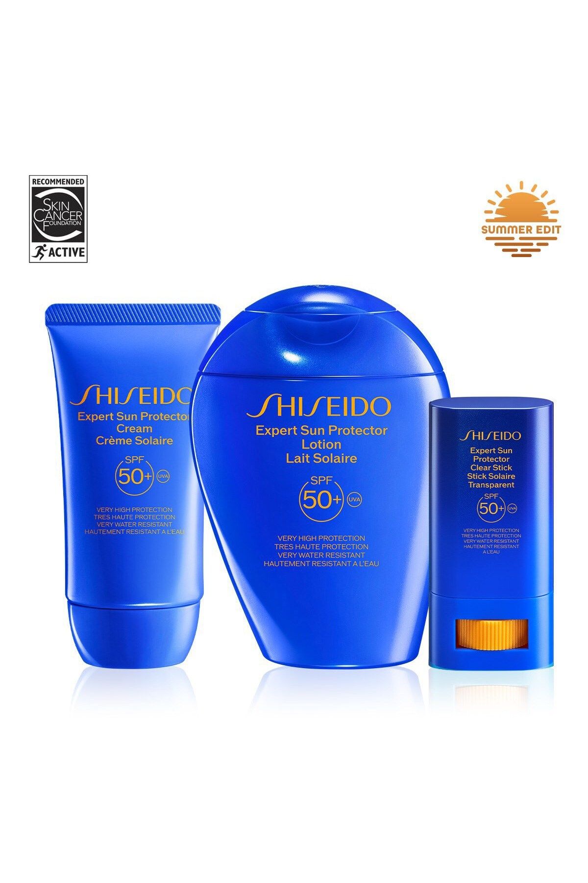 Shiseido Yüzü ve Vücudu Güneşe Karşı Etkili Şekilde Koruyan Üçlü Temel Cilt Bakım Seti