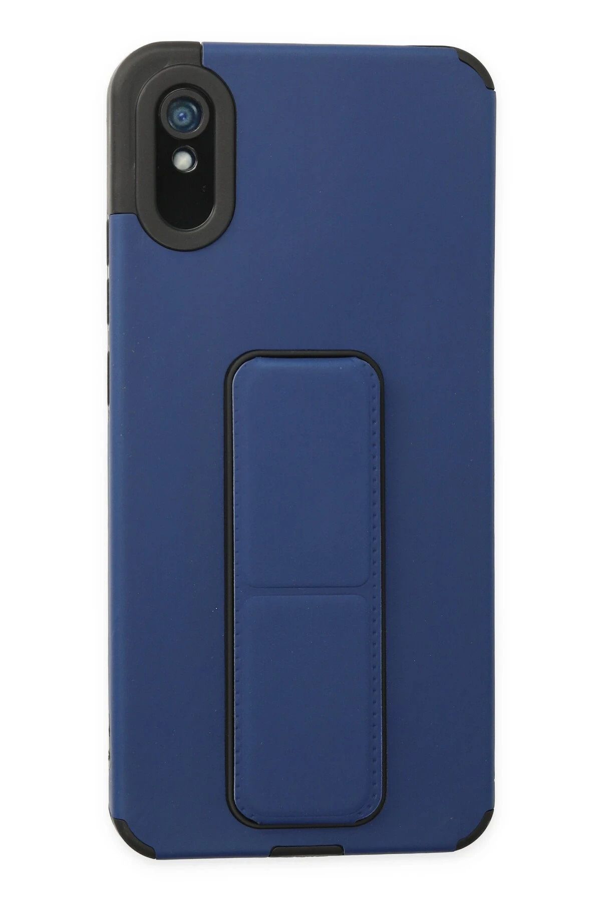 NewFace Xiaomi Redmi 9A Kılıf Mega Standlı Silikon - Mavi FERRG