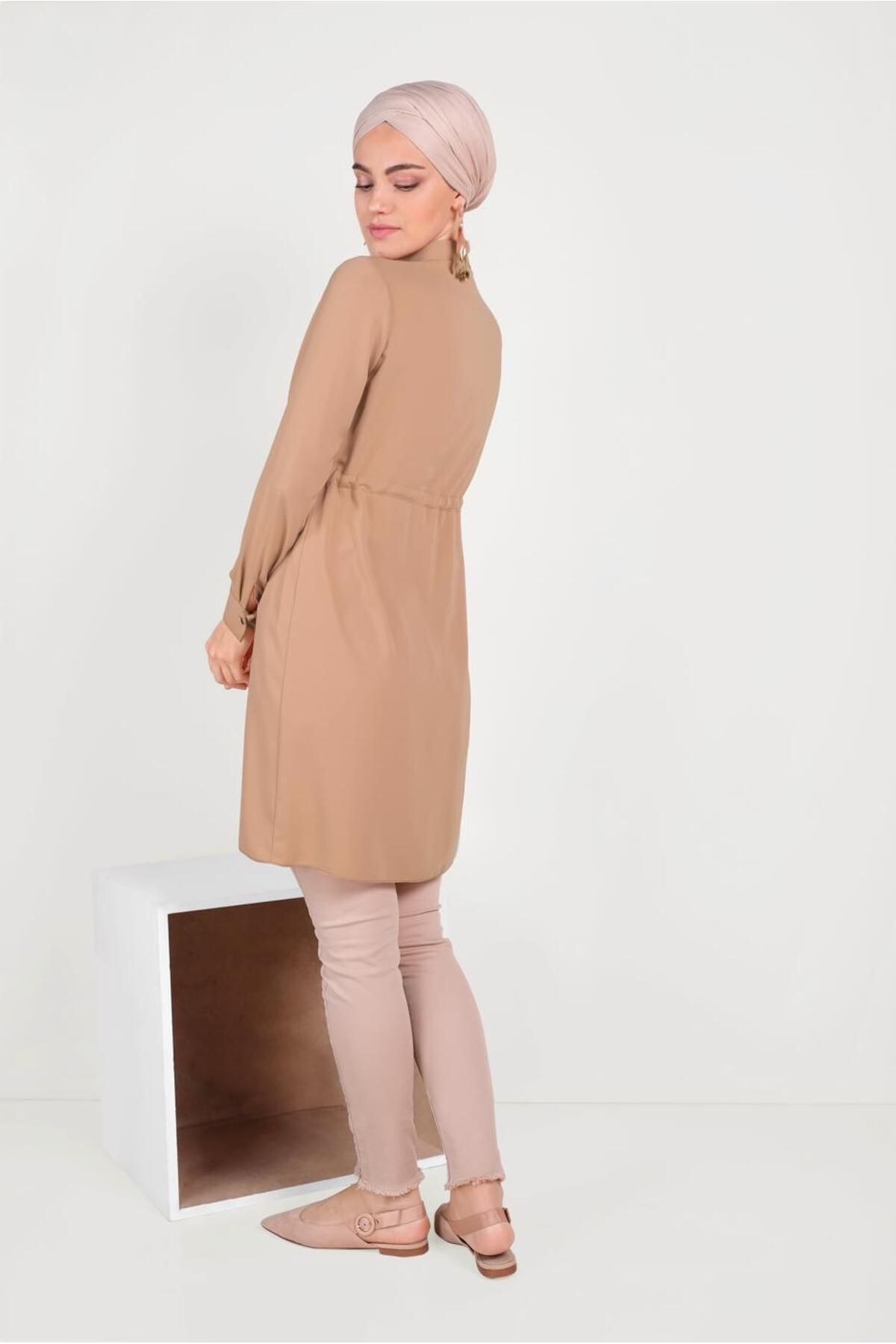 Alvina-سترة قطنية برباط على الخصر بلونين 40560 3