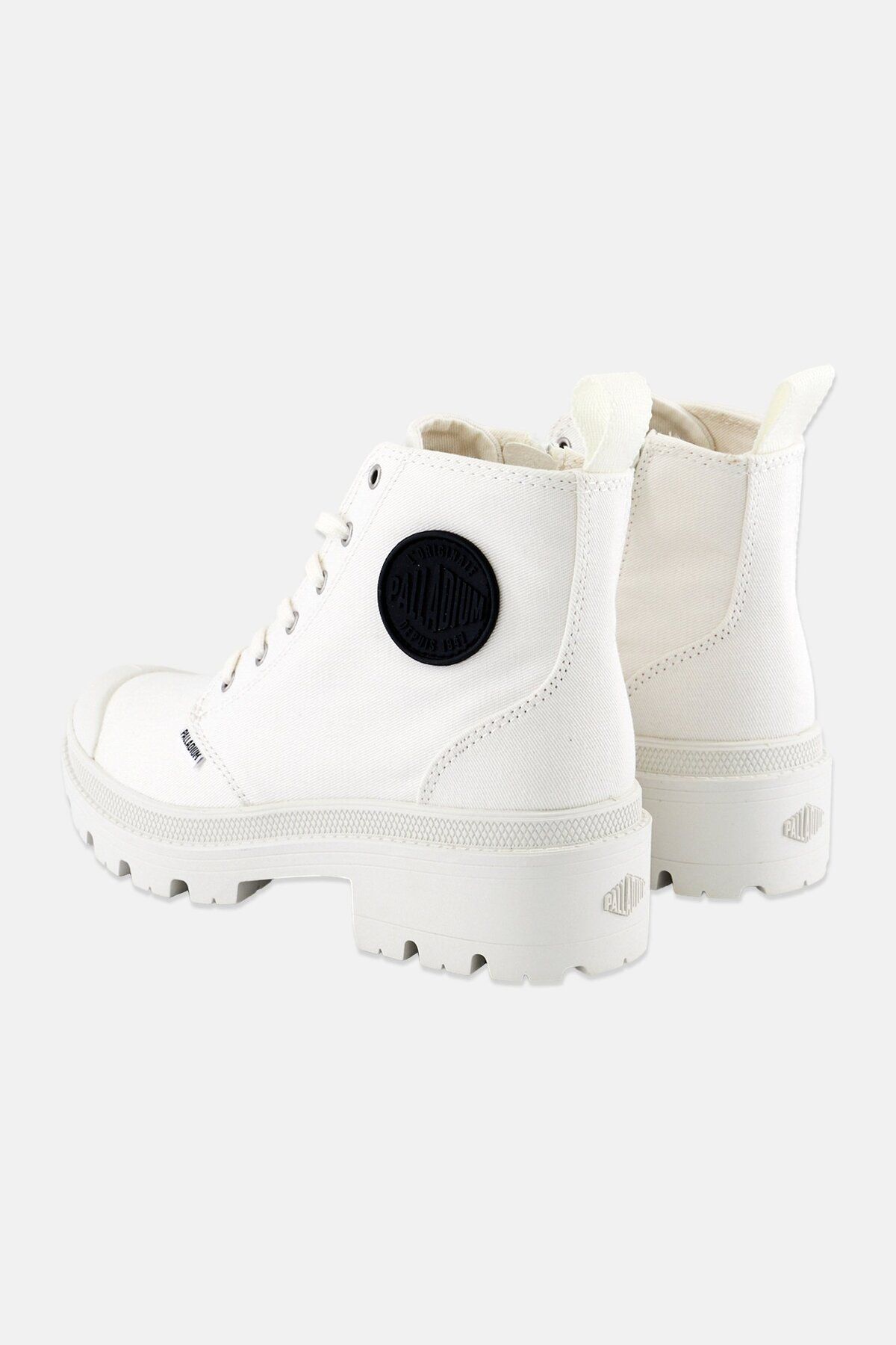 Palladium-Women Pallabase Twill Lace Up Ankle Boots, White 2