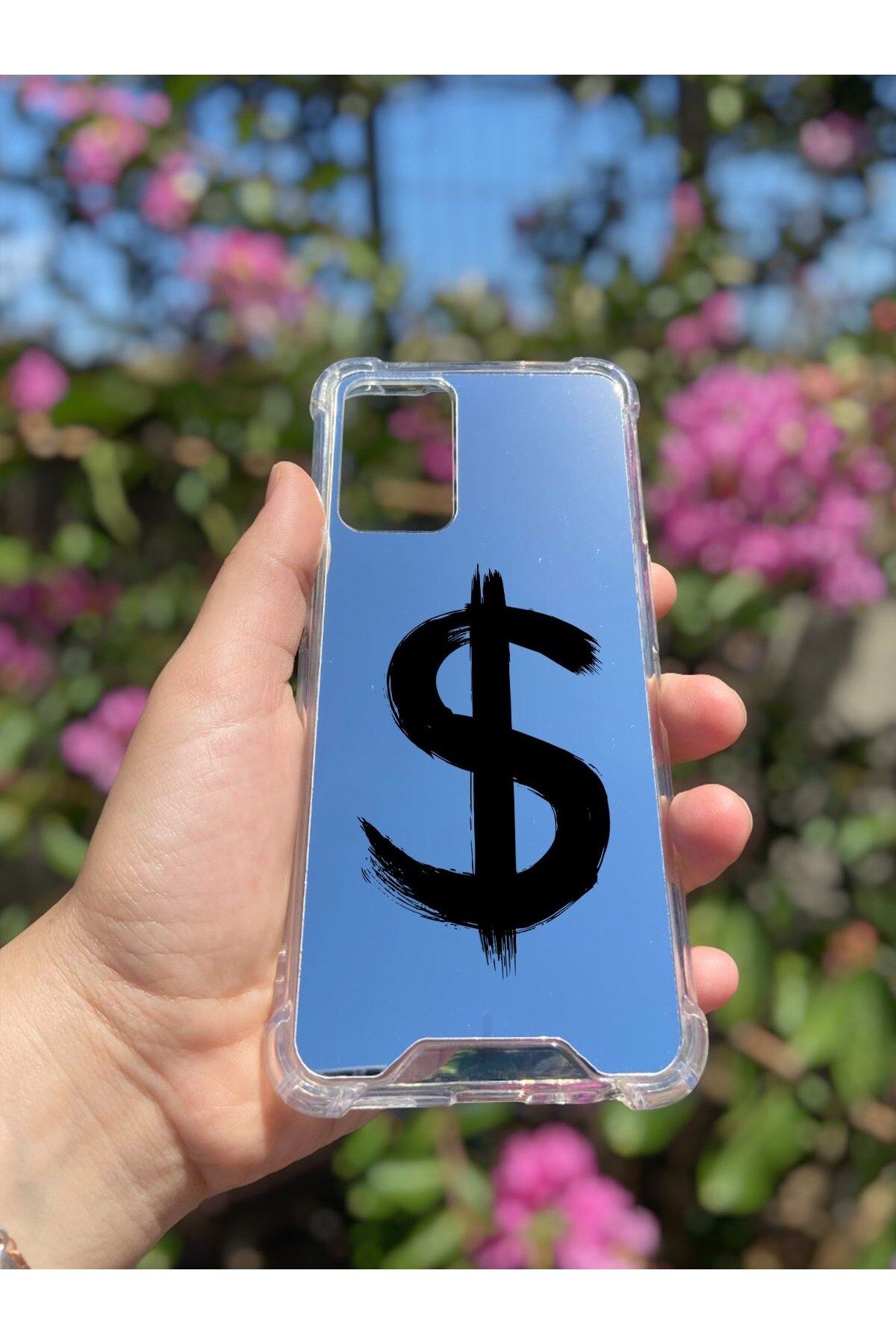 blueb Oppo A16 Uyumlu Aynalı Dolar Desenli Darbe Kamera Korumalı Silikon Telefon Kılıfı