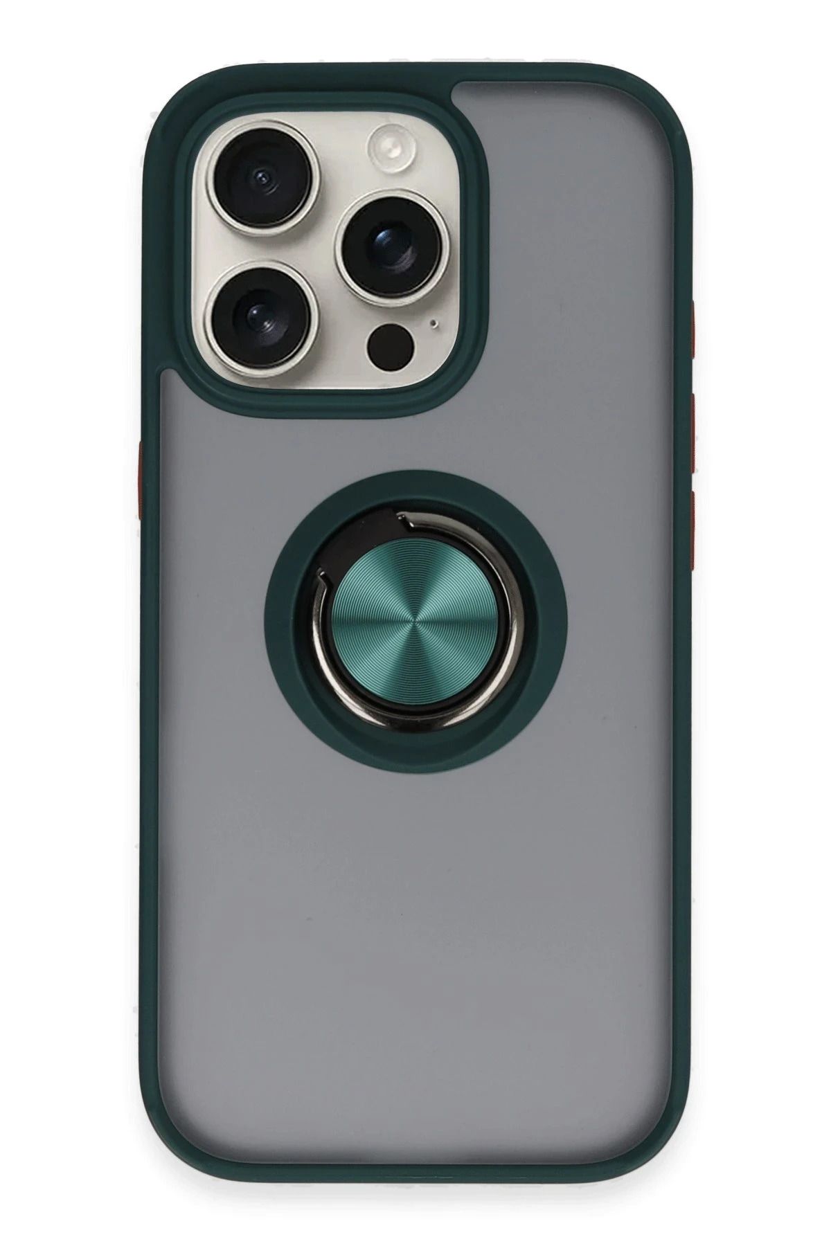 NewFace iPhone 16 Pro Kılıf Montreal Yüzüklü Silikon Kapak - Yeşil JOJUA
