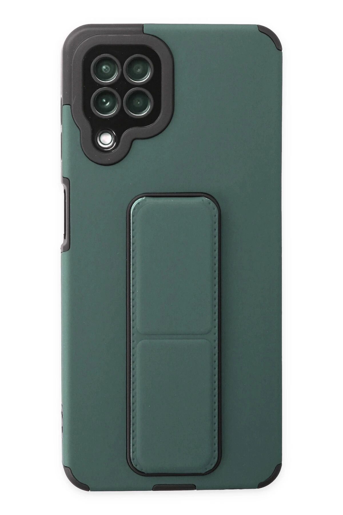 NewFace Samsung Galaxy A22 Kılıf Mega Standlı Silikon - Yeşil FERRG