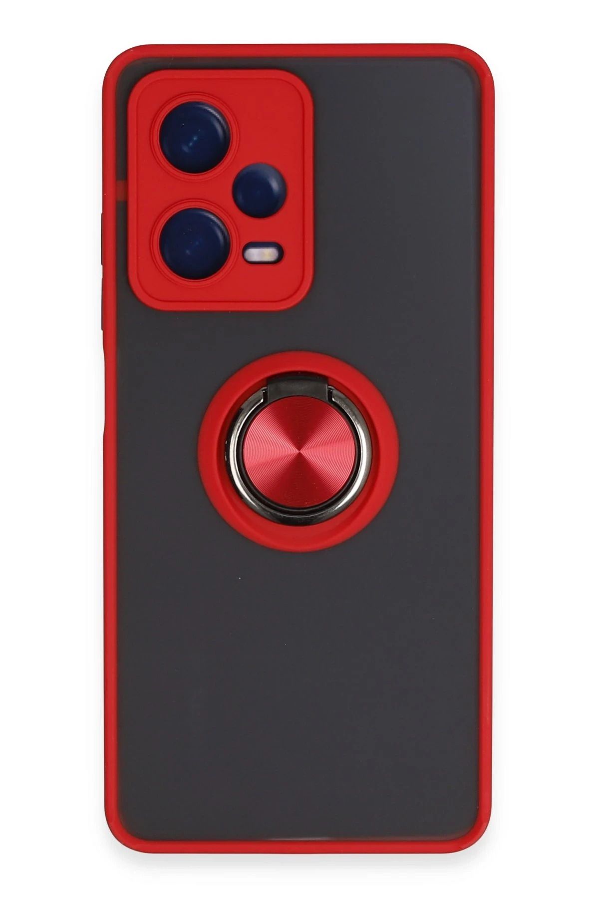 NewFace Xiaomi Redmi Note 12 5G Kılıf Montreal Yüzüklü Silikon Kapak - Kırmızı NRMSA