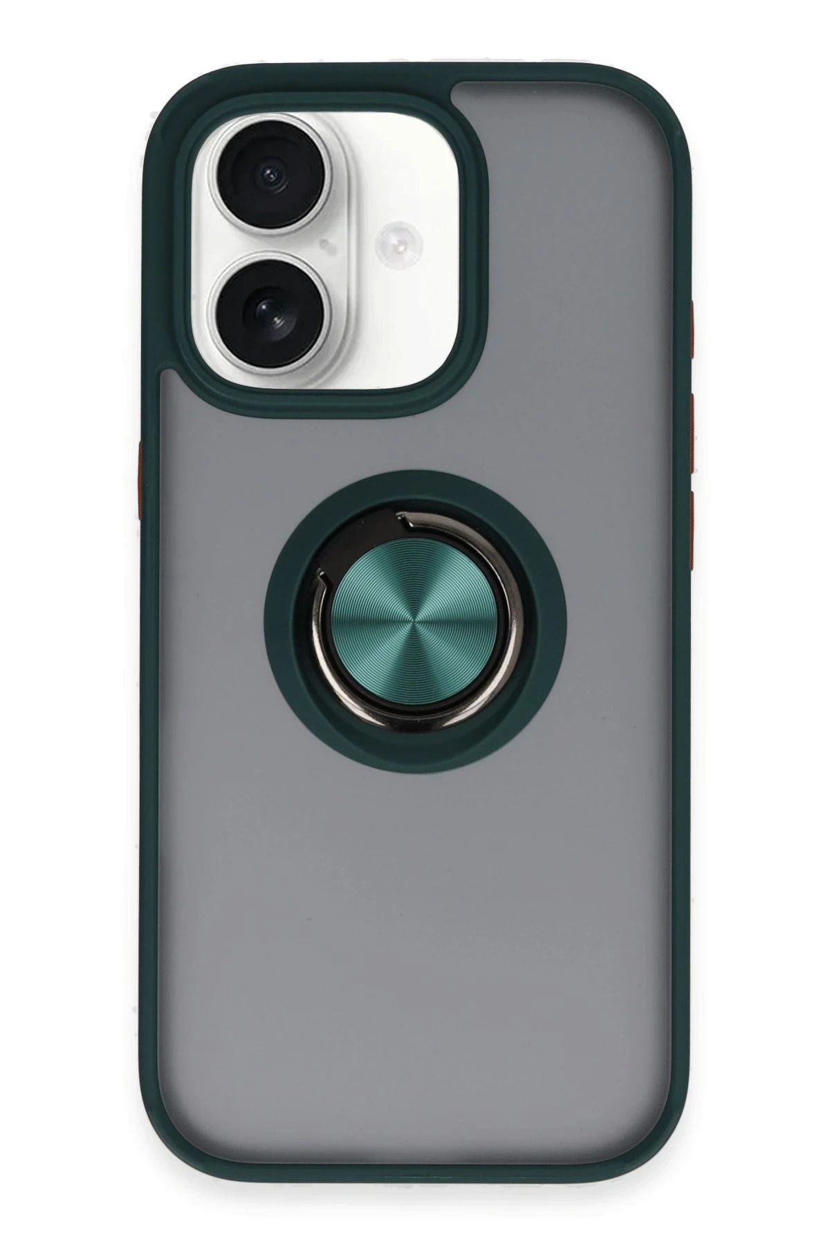 NewFace iPhone 16 Kılıf Montreal Yüzüklü Silikon Kapak - Yeşil JOJUA