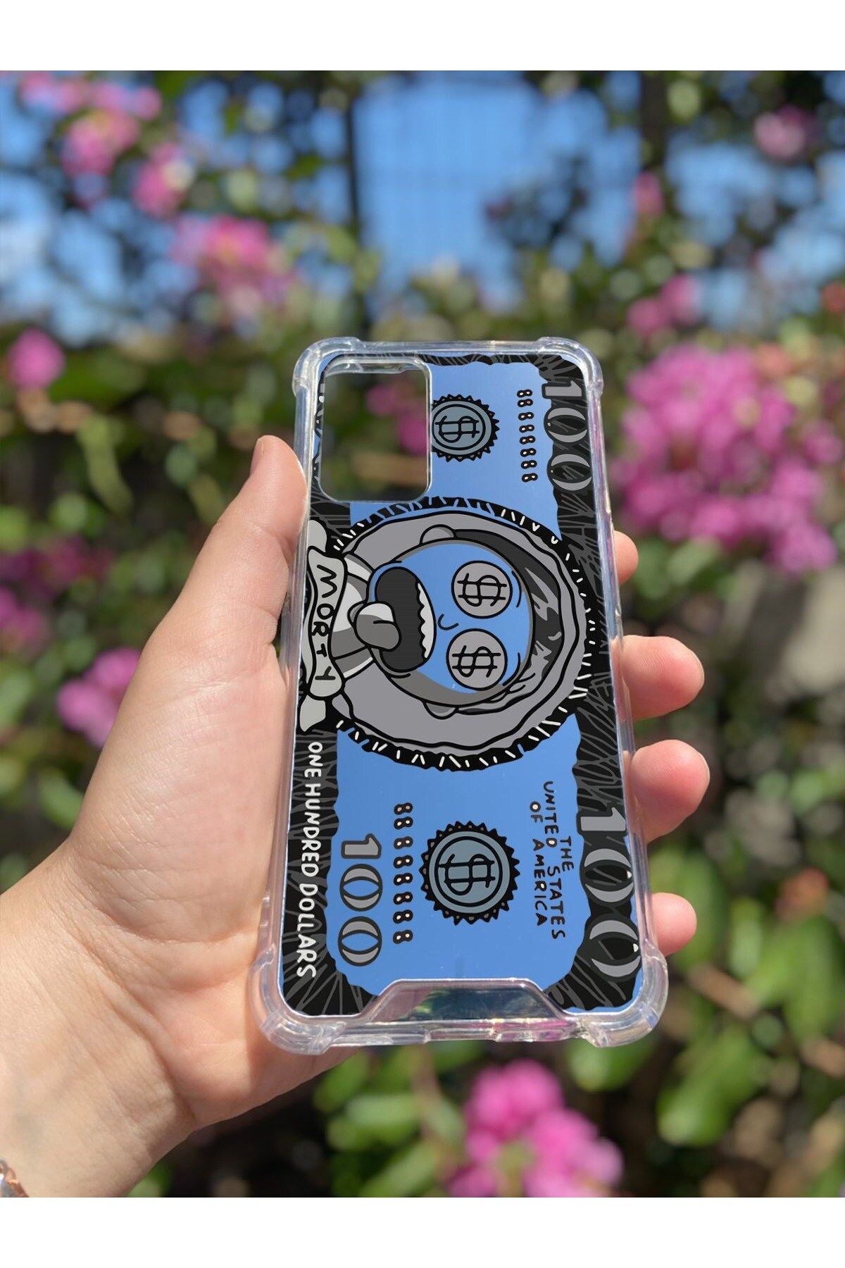 blueb Oppo A54 4G Uyumlu Aynalı Dollars Desenli Darbe Kamera Korumalı Silikon Telefon Kılıfı