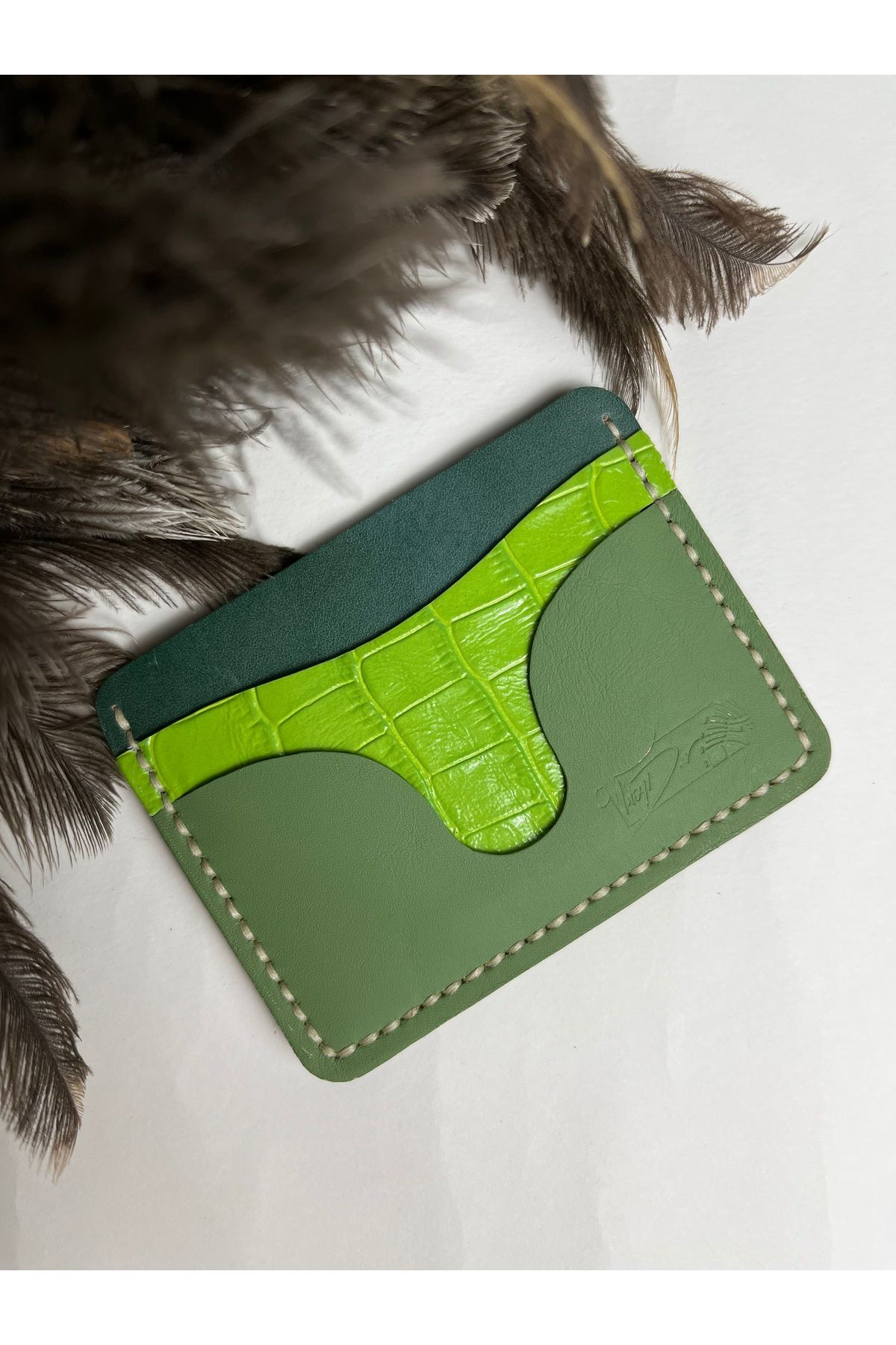 TROYDER Hakiki Deri Unisex Kartlık Yeşil Renk