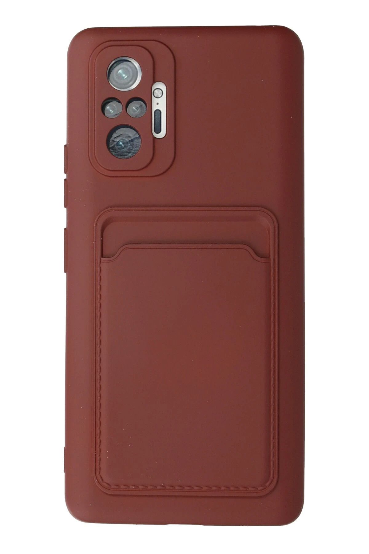 NewFace Xiaomi Redmi Note 10 Pro Kılıf Kelvin Kartvizitli Silikon - Bordo NRMSA