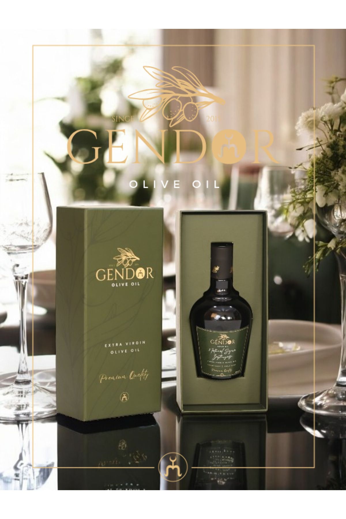Gendor Olive Oil Gendor Soğuk Sıkım Filtresiz Natural Sızma Zeytinyağı / Hediyelik Şişe 500ml