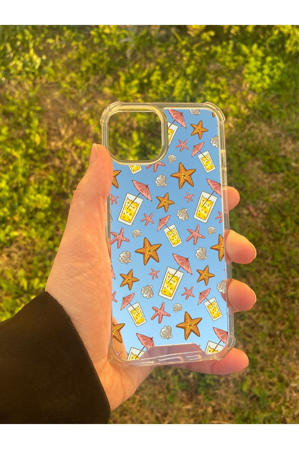 MBB ETİCARET İphone 13 Uyumlu Aynalı Limonata Desenli Darbe Kamera Korumalı Silikon Telefon Kılıfı