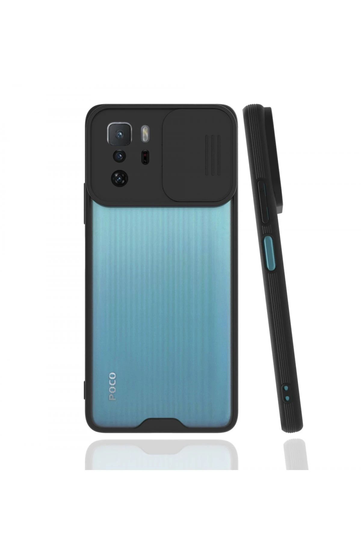 NewFace Xiaomi Poco X3 GT Kılıf Platin Kamera Koruma Silikon - Siyah HNZRN