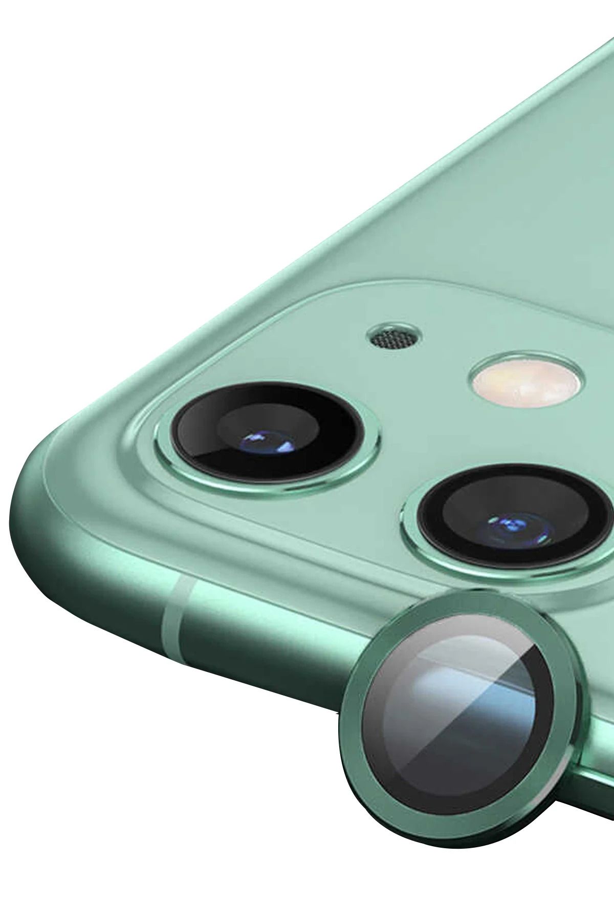 NewFace iPhone 12 Raze Metal Kamera Lens - Yeşil DRSTR