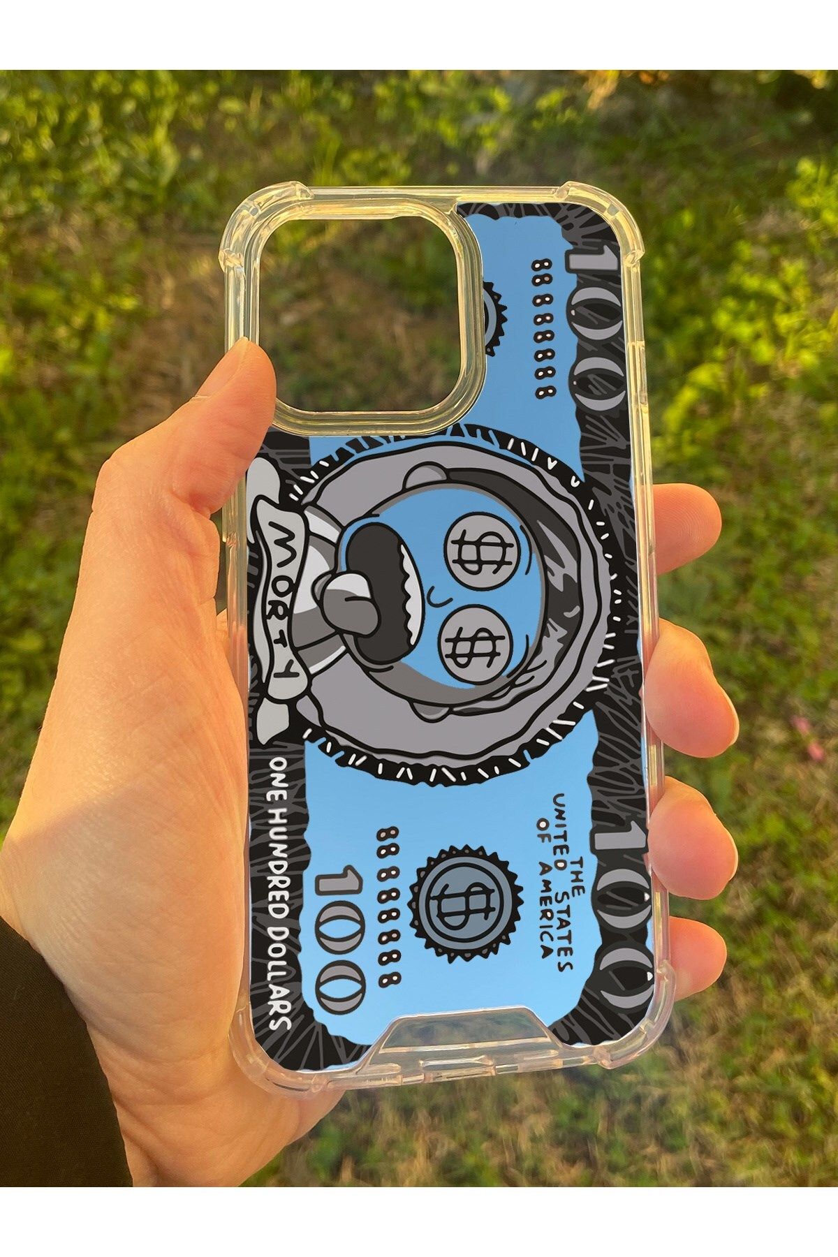 MBB ETİCARET İphone 15 Pro Uyumlu Aynalı Dollars Desenli Darbe Kamera Korumalı Silikon Telefon Kılıfı