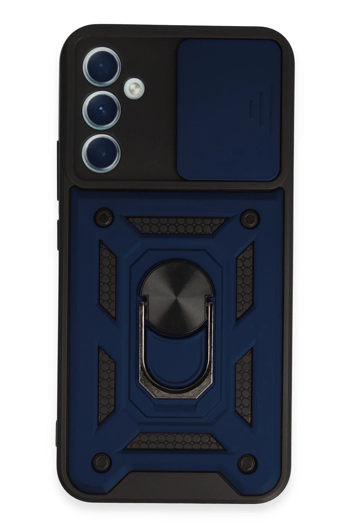 NewFace Samsung Galaxy A34 5G Kılıf Pars Lens Yüzüklü Silikon - Lacivert INSLM