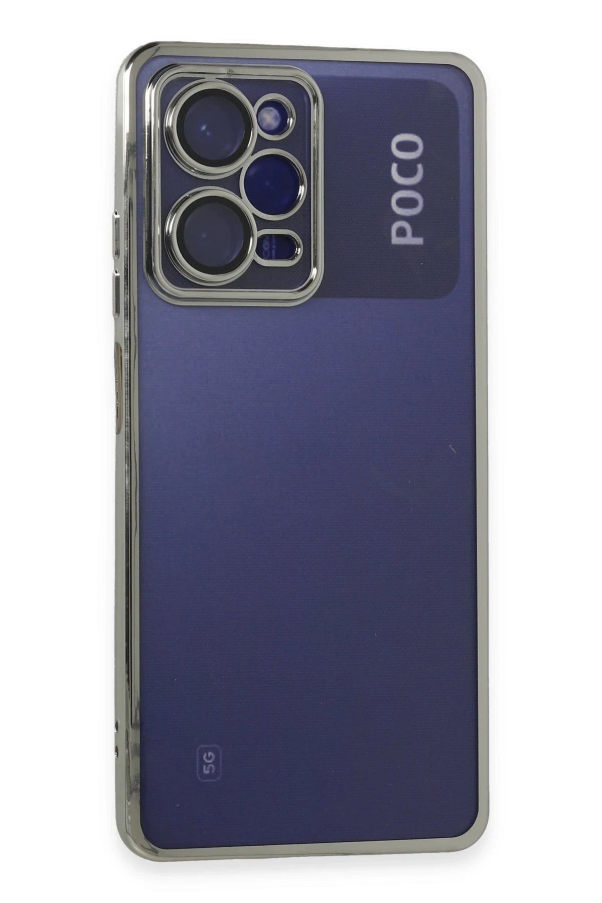 NewFace Xiaomi Poco X5 Pro 5G Kılıf Lensli Silikon - Gümüş JOJUA