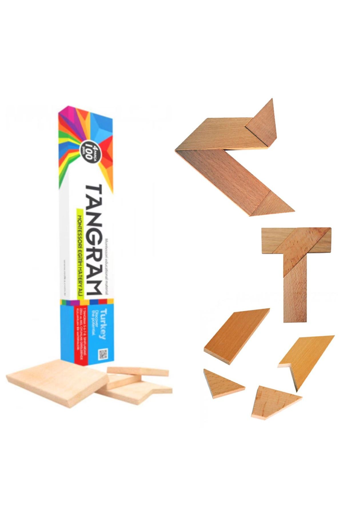 Art Tone AHŞAP TANGRAM 4 PARÇA 100 ŞEKİL 3+