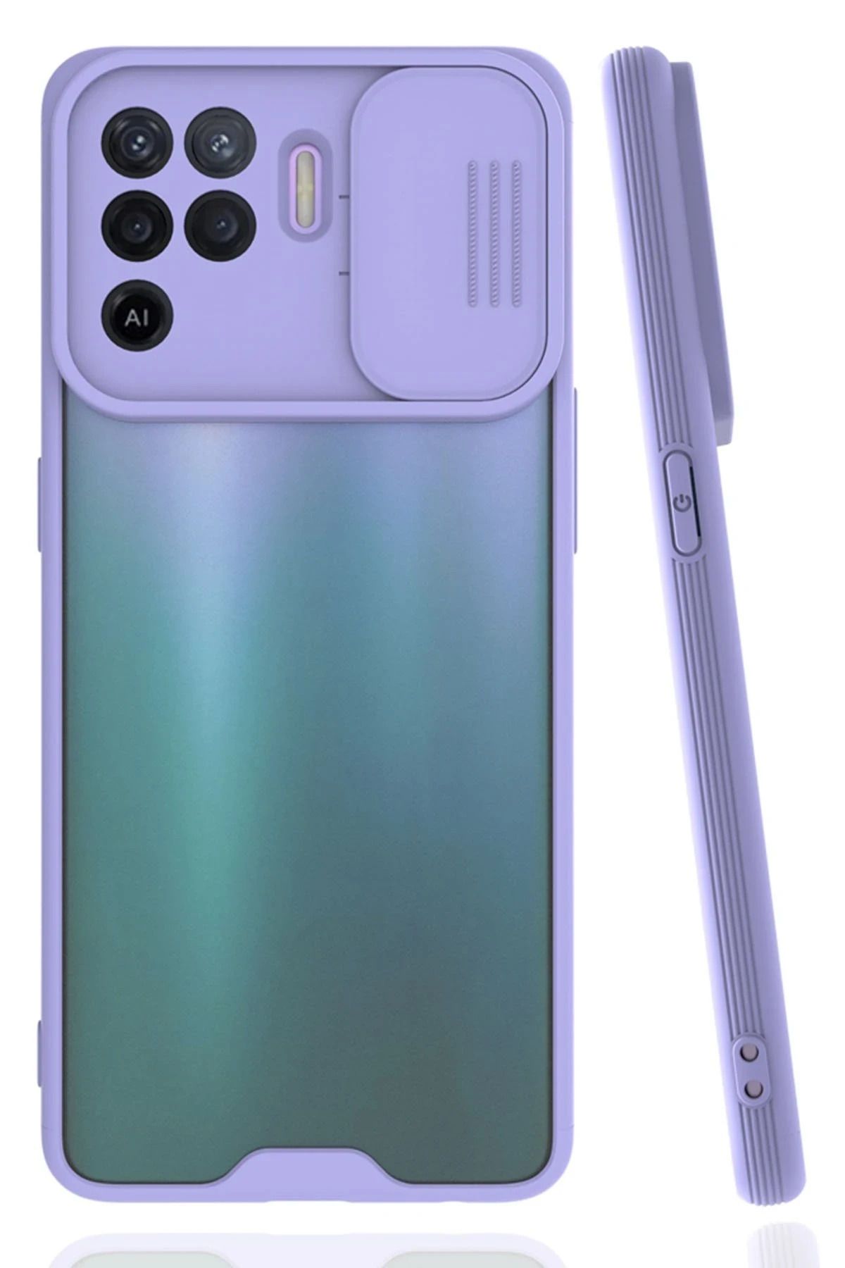 NewFace Reno 5 Lite Kılıf Platin Kamera Koruma Silikon - Lila FERRG