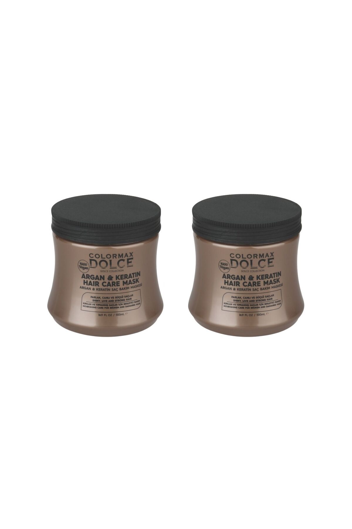COLORMAX DOLCE NEW Series Argan ve Keratinli Vegan Saç Maskesi 500 ML 2 Adet