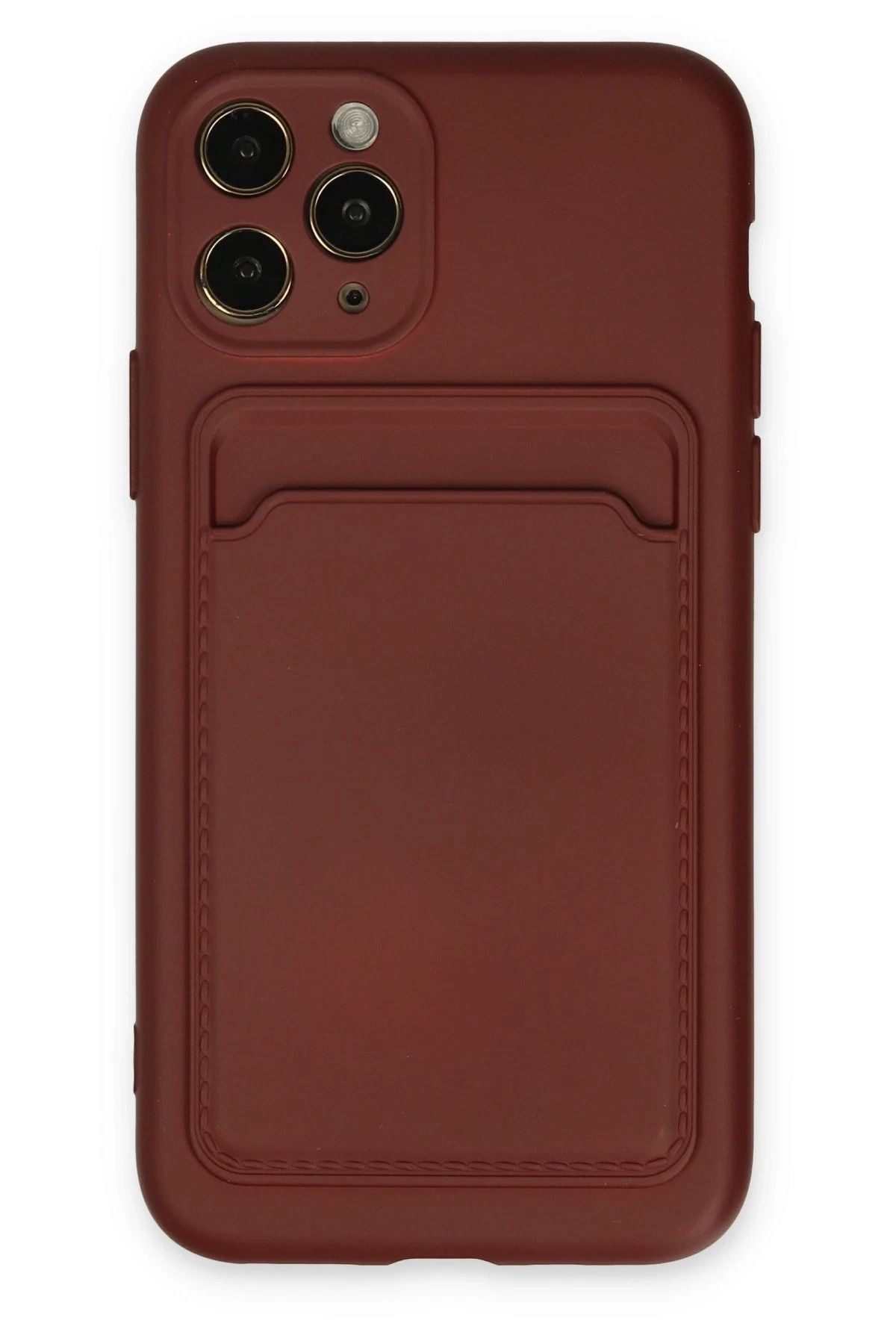 NewFace iPhone 11 Pro Kılıf Kelvin Kartvizitli Silikon - Bordo FERRG